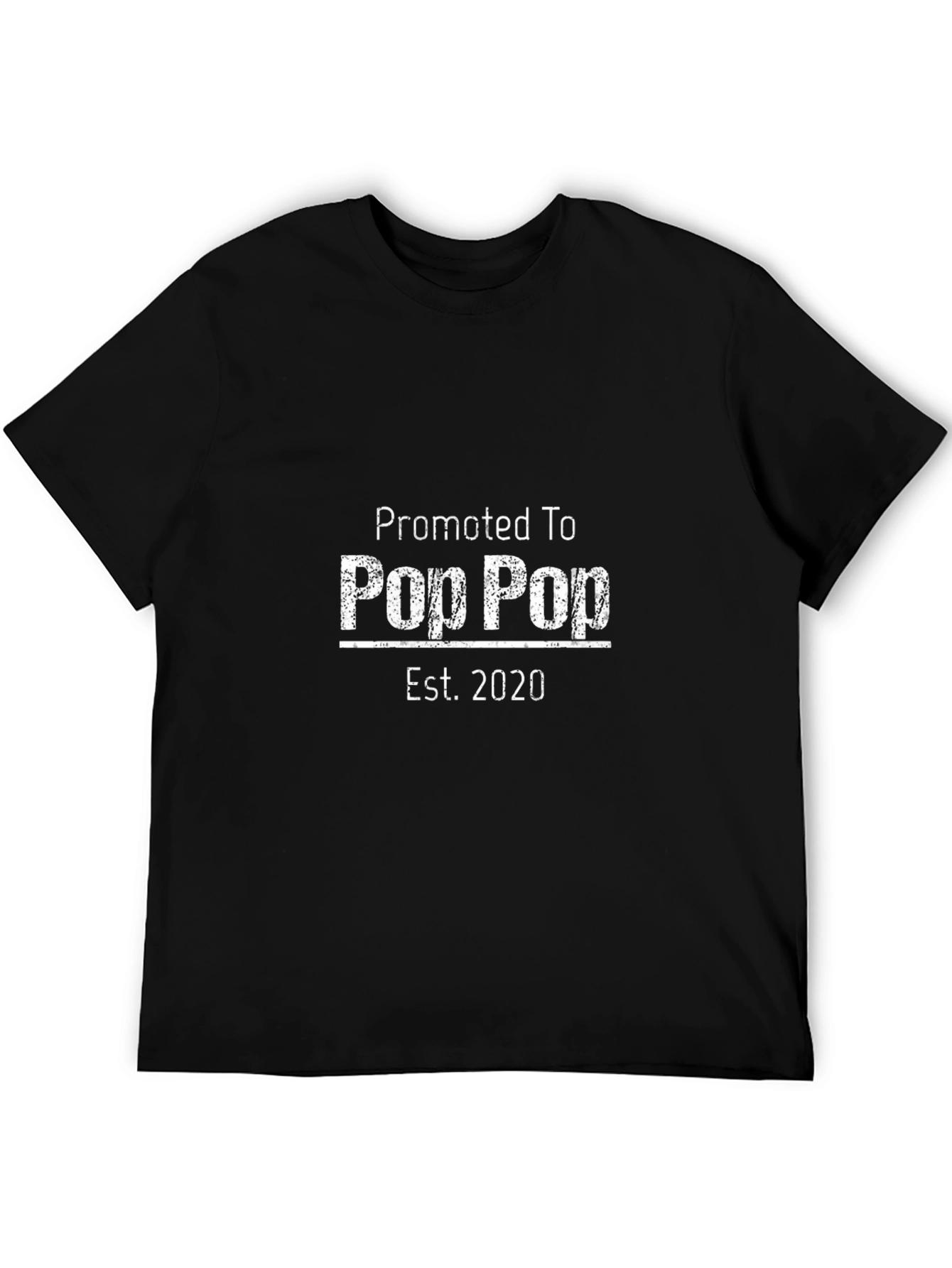 Promoted To Pop Pop Est. 2020 Black T-Shirt