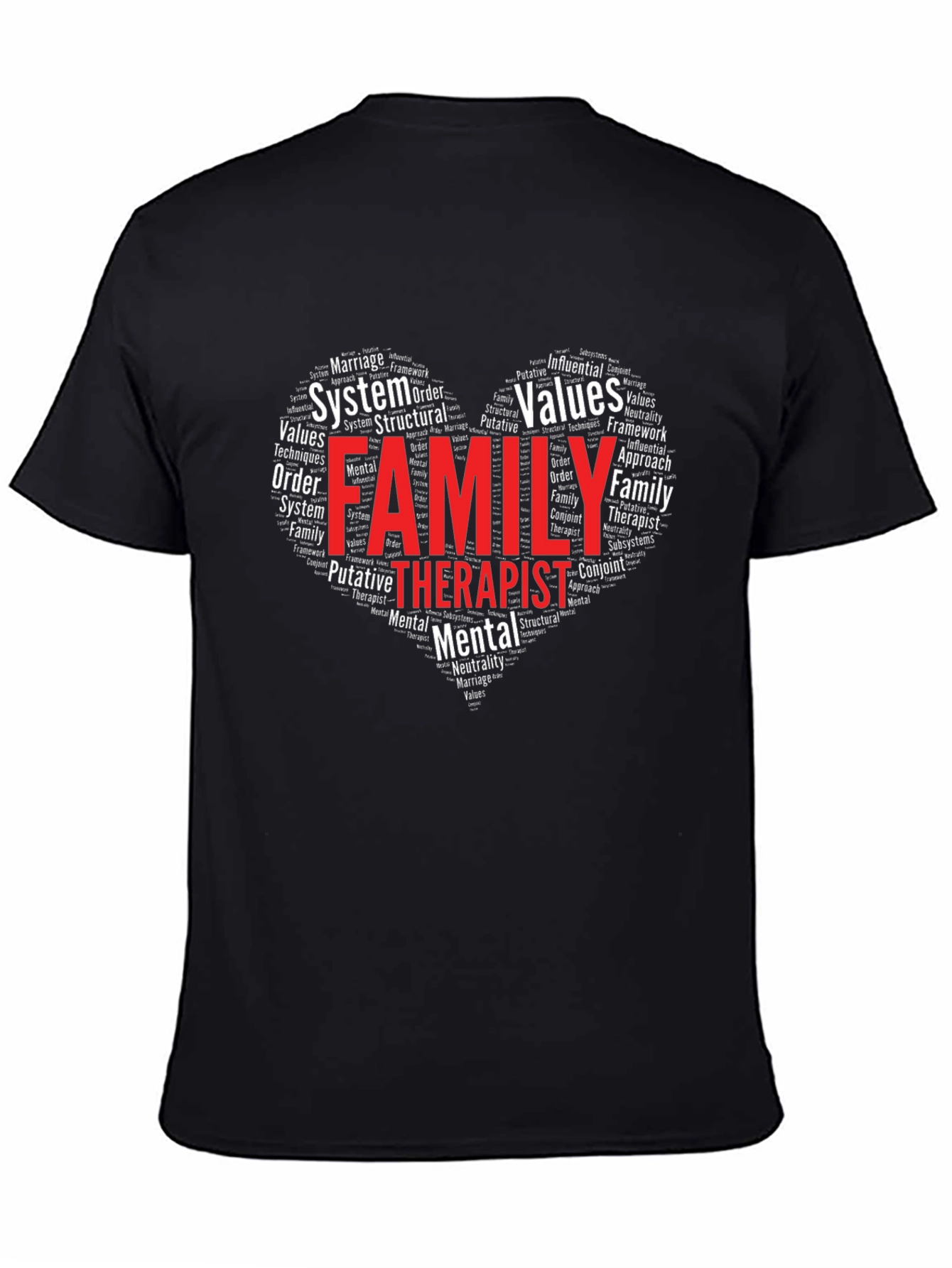 Family Therapist Word Art Heart T-Shirt