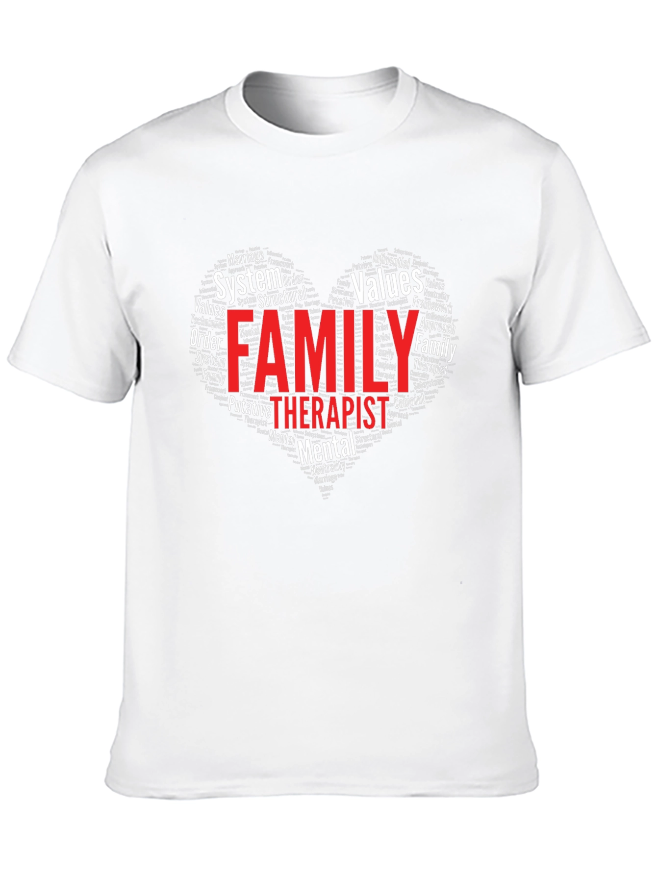 Family Therapist Word Art Heart T-Shirt