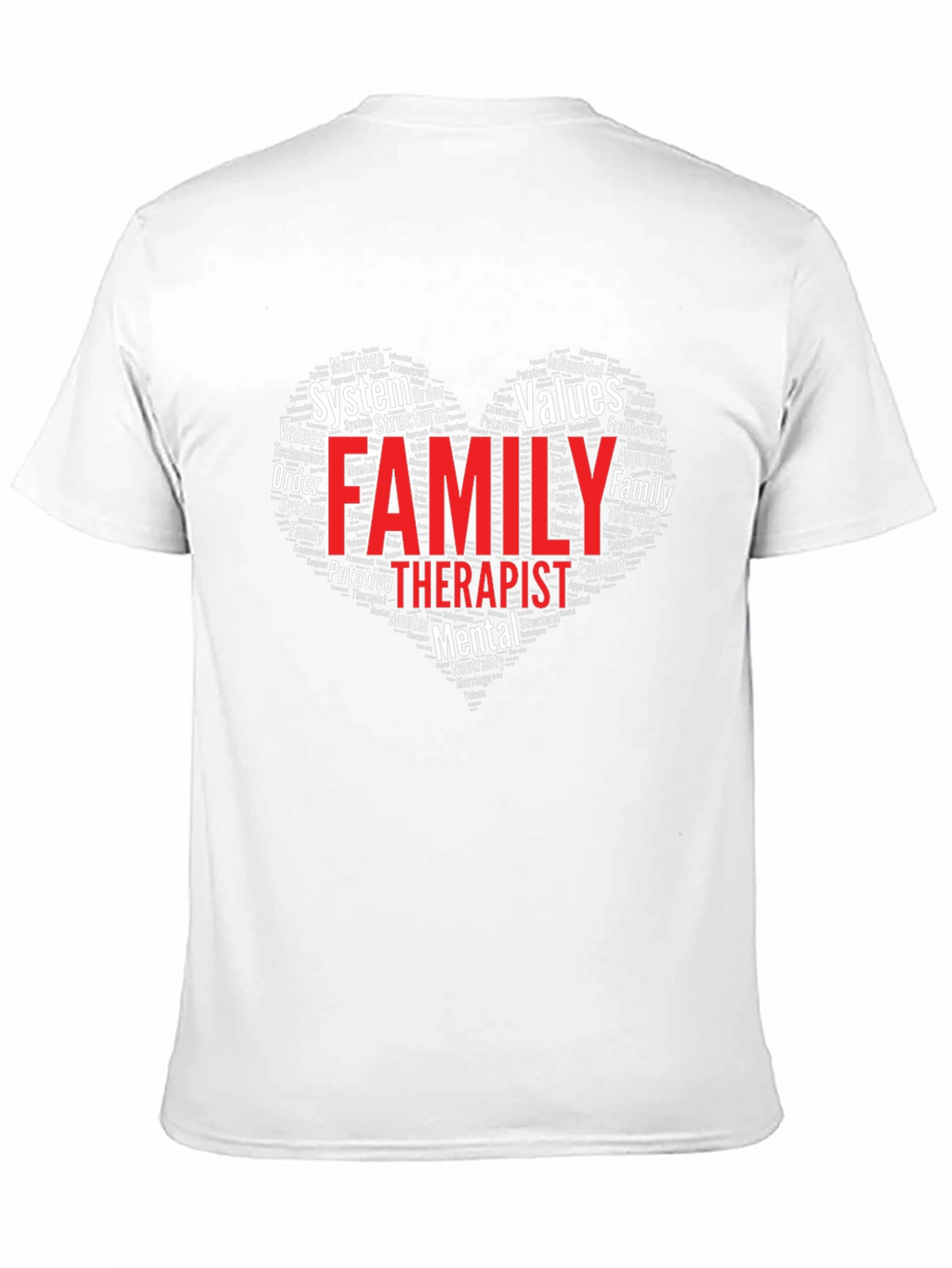 Family Therapist Word Art Heart T-Shirt