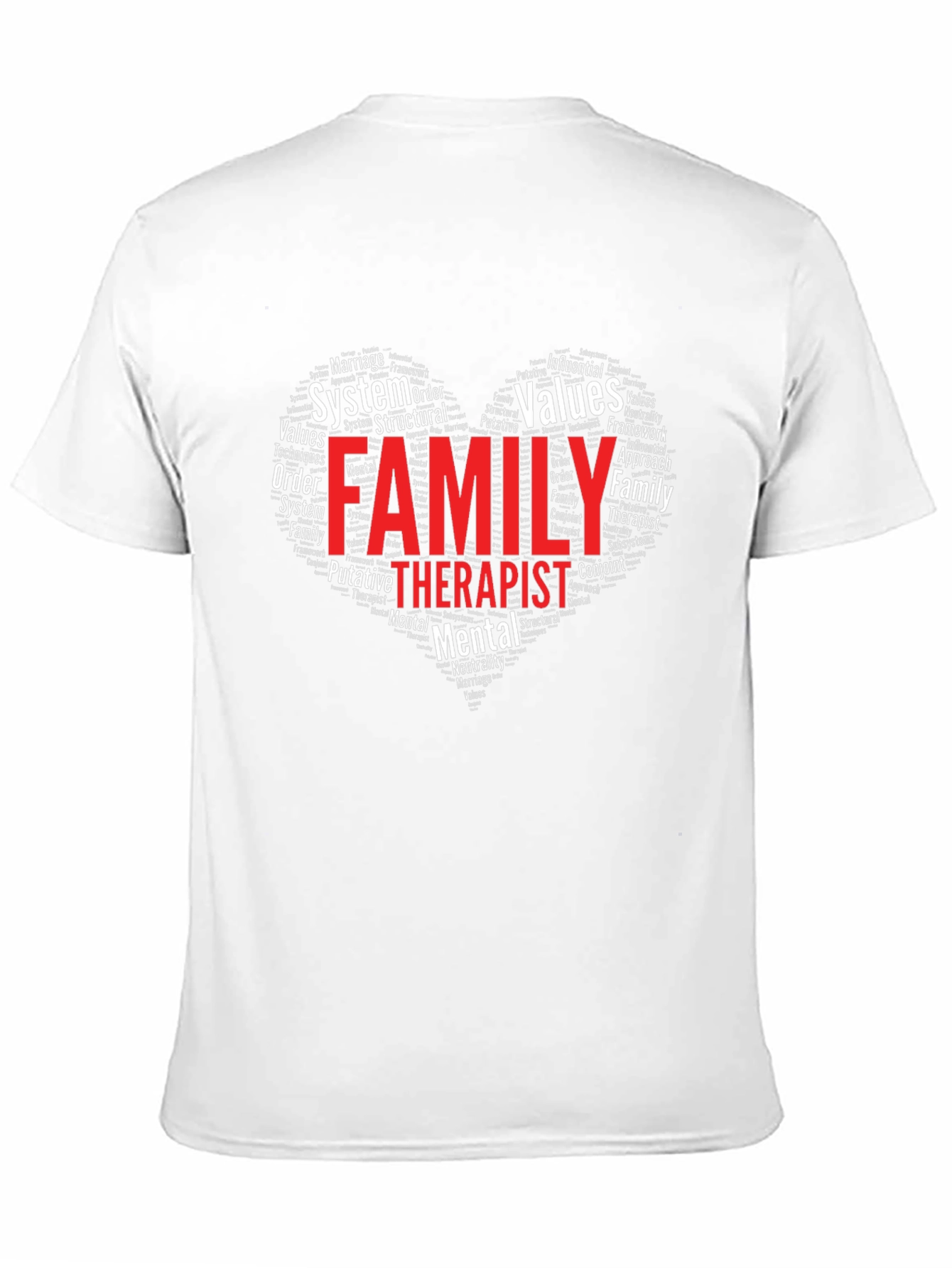 Family Therapist Word Art Heart T-Shirt