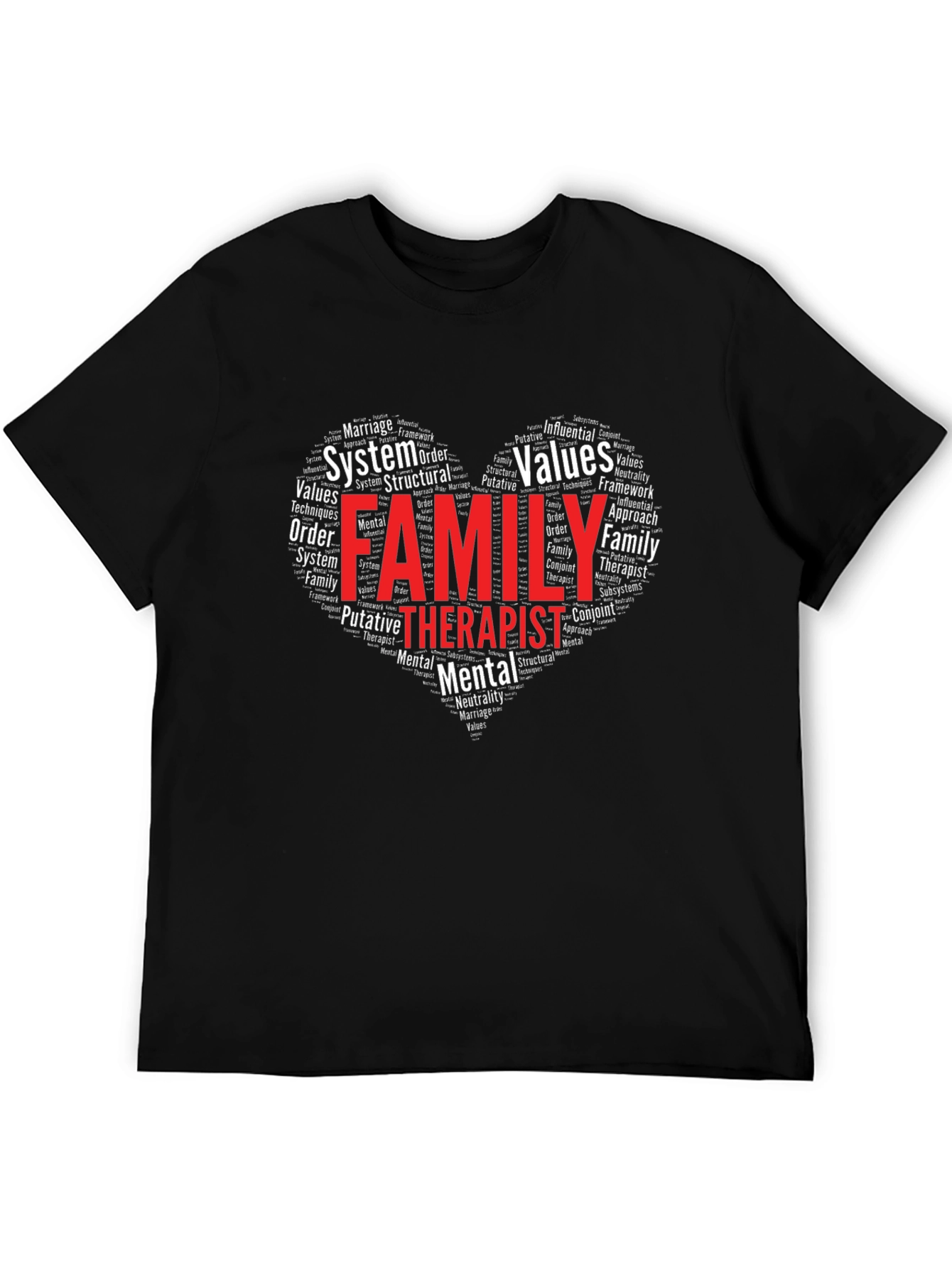 Family Therapist Word Art Heart T-Shirt