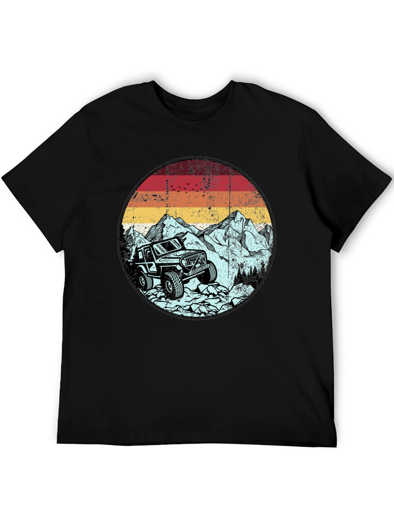 Off-Road Adventure Tee: Mountain Jeep Graphic
