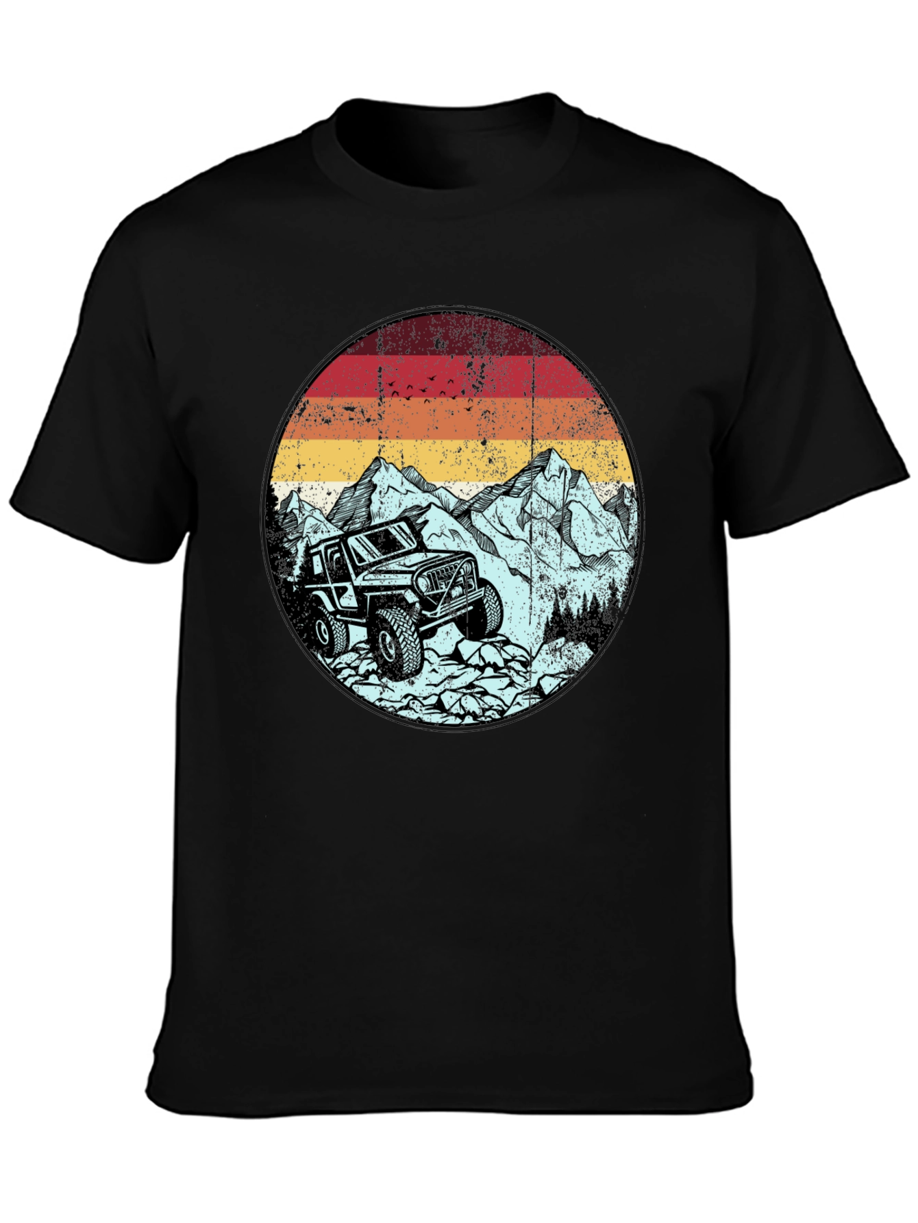 Off-Road Adventure Tee: Mountain Jeep Graphic
