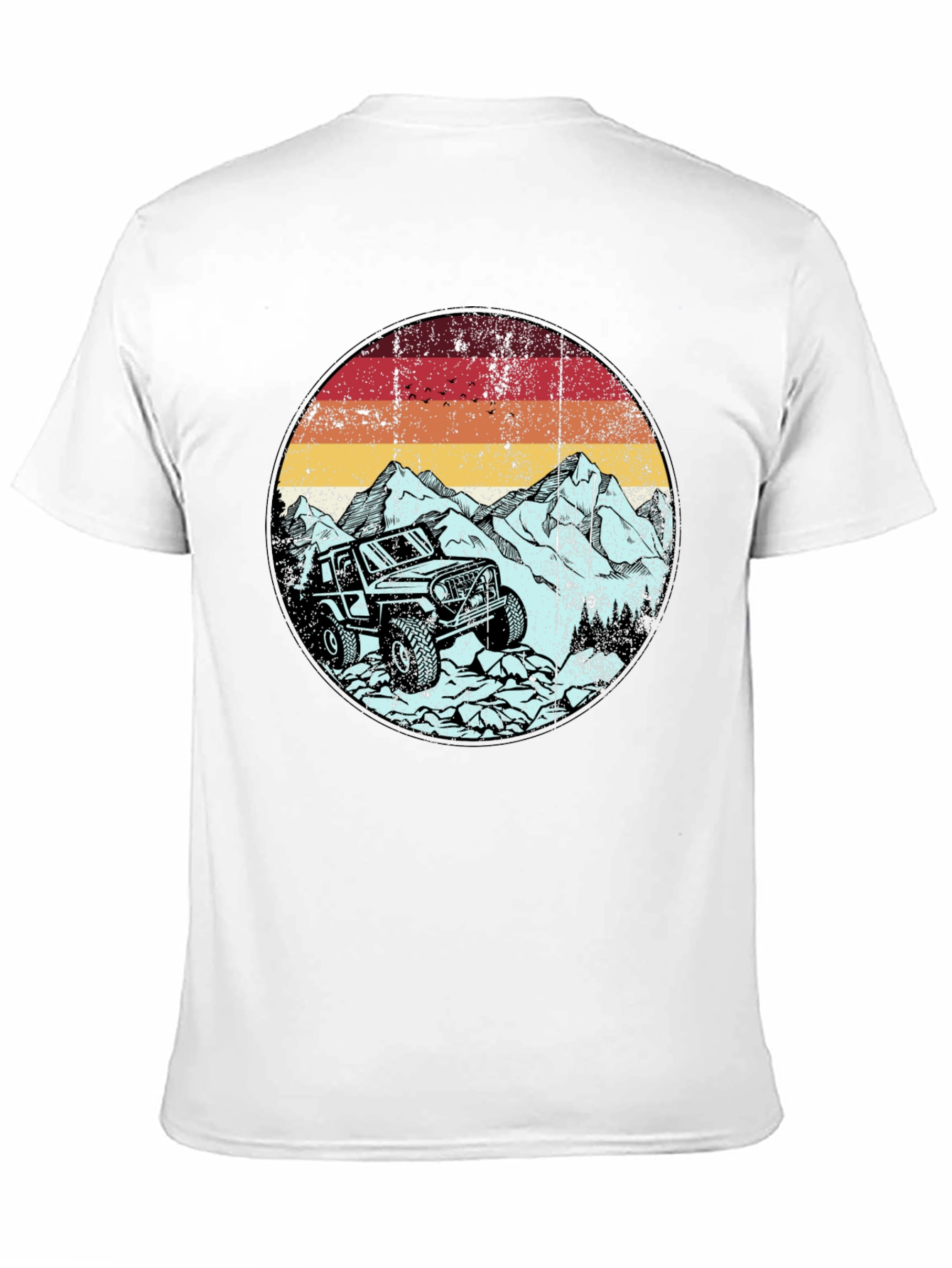 Off-Road Adventure Tee: Mountain Jeep Graphic