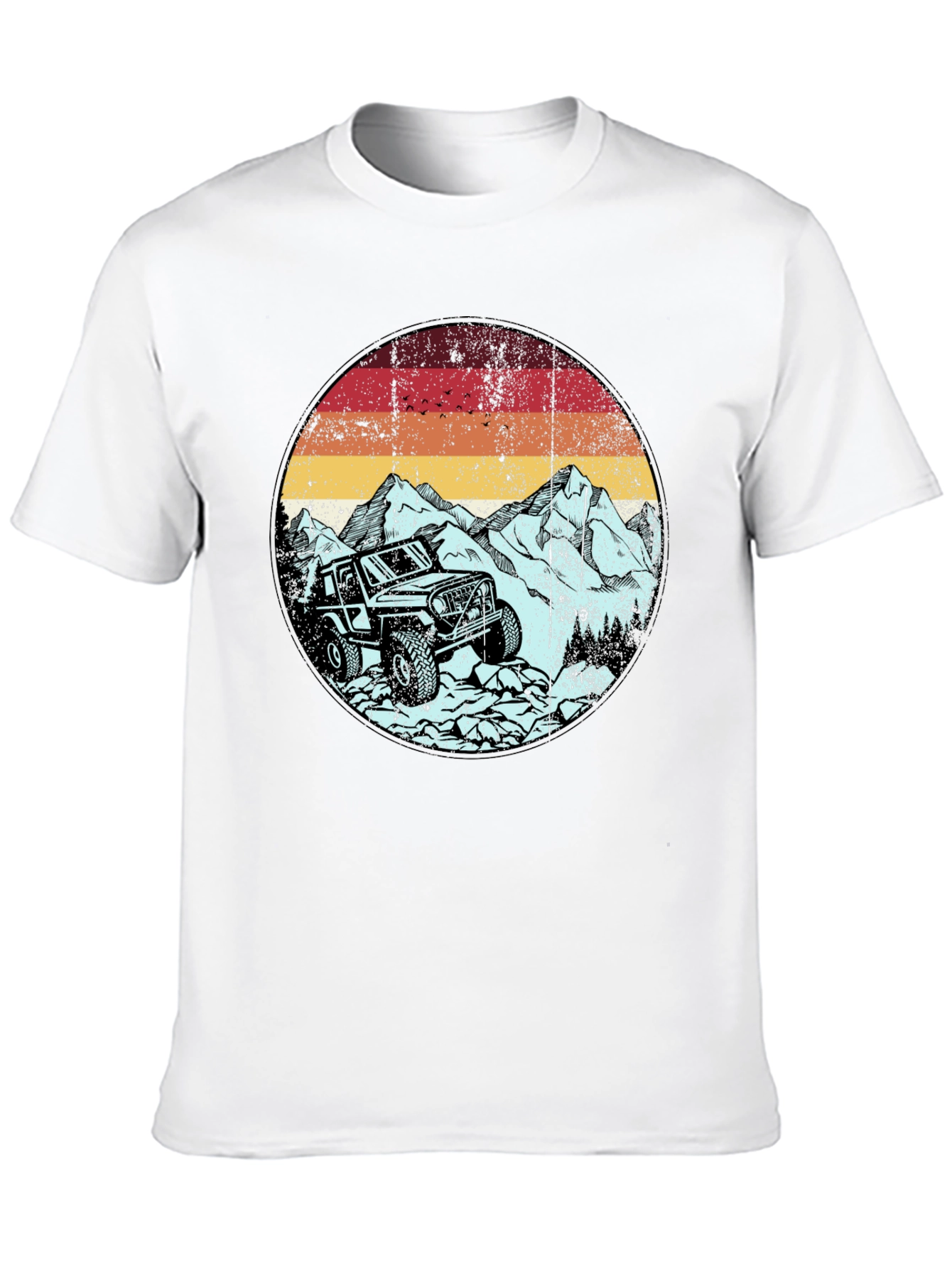 Off-Road Adventure Tee: Mountain Jeep Graphic