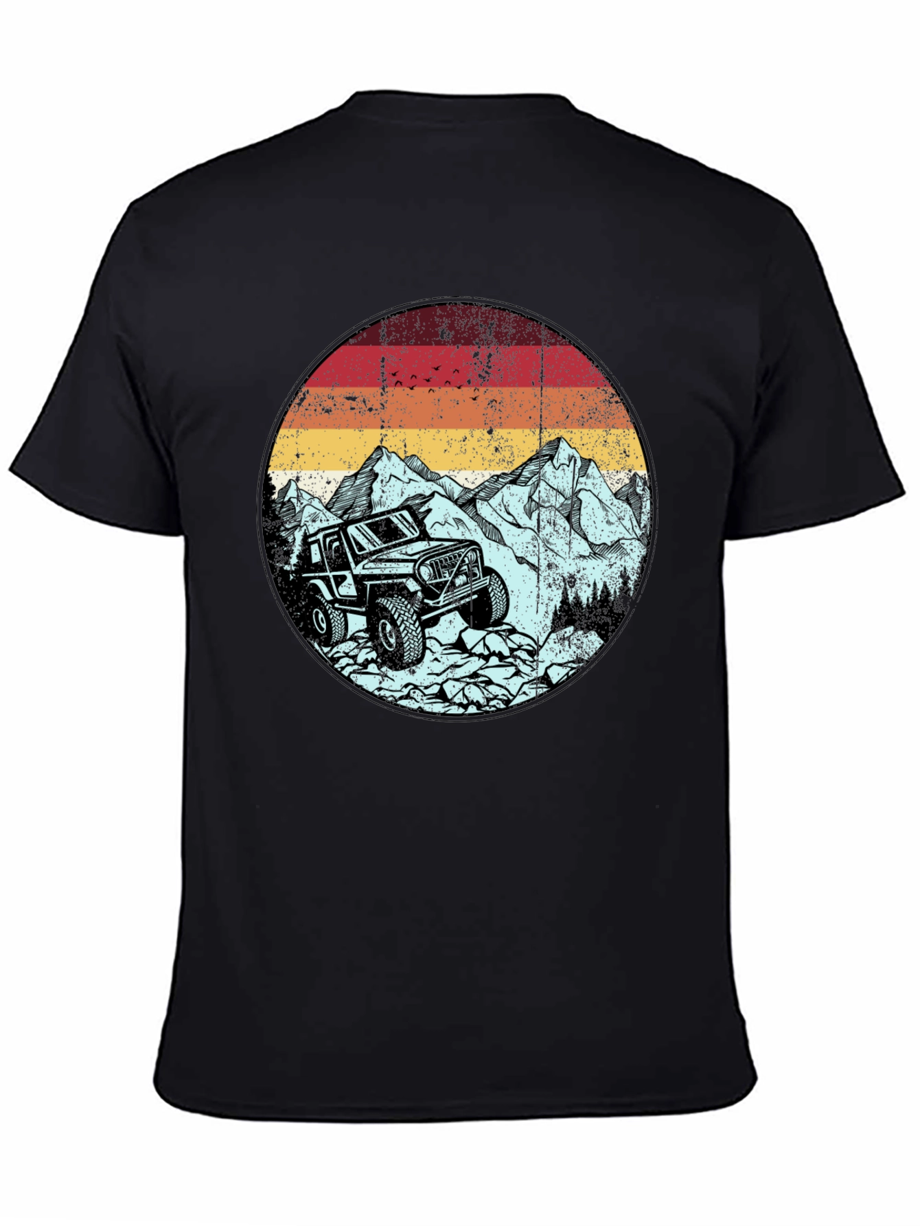 Off-Road Adventure Tee: Mountain Jeep Graphic