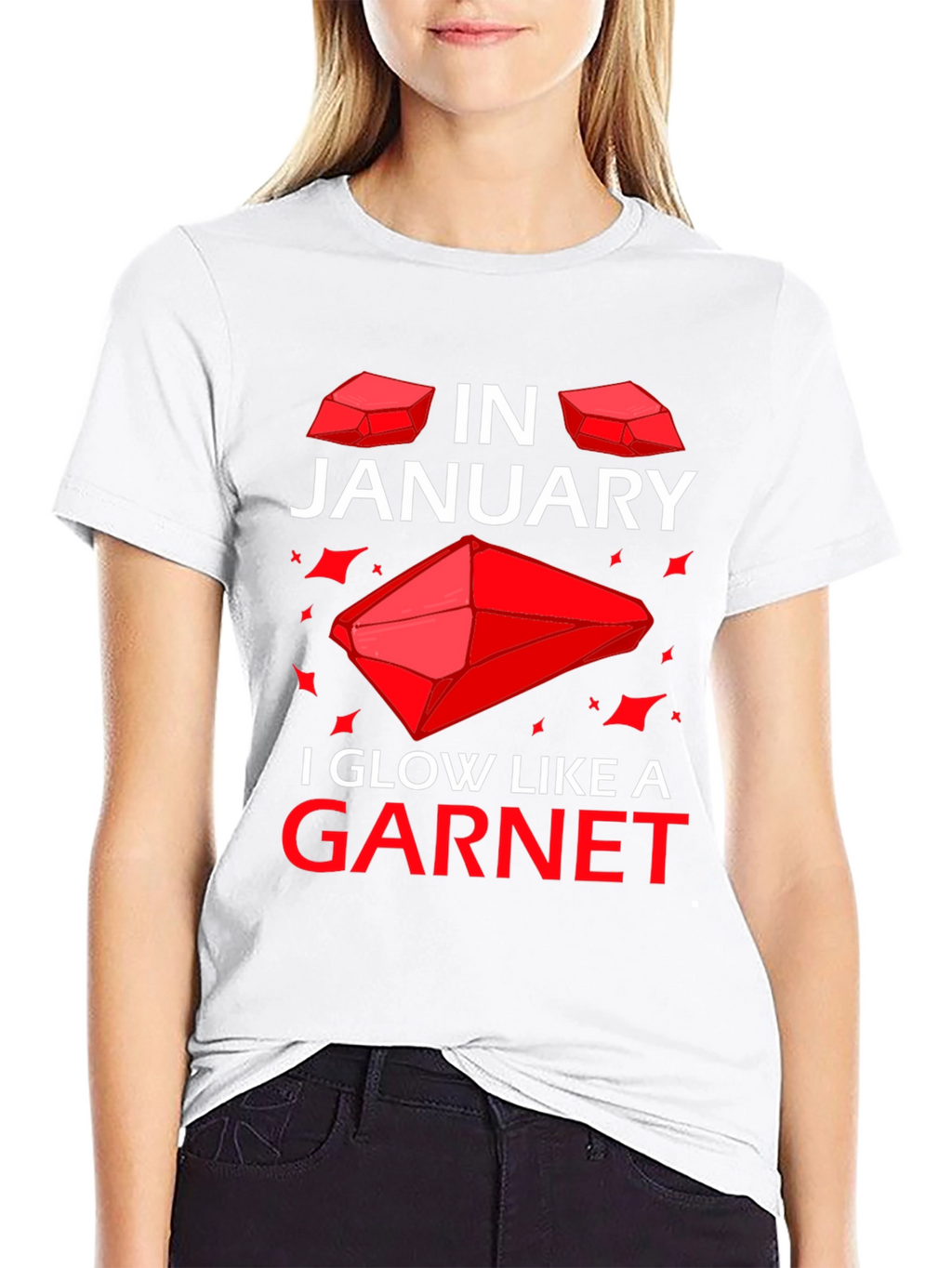 January Garnet T-Shirt - Birthday Gemstone Tee