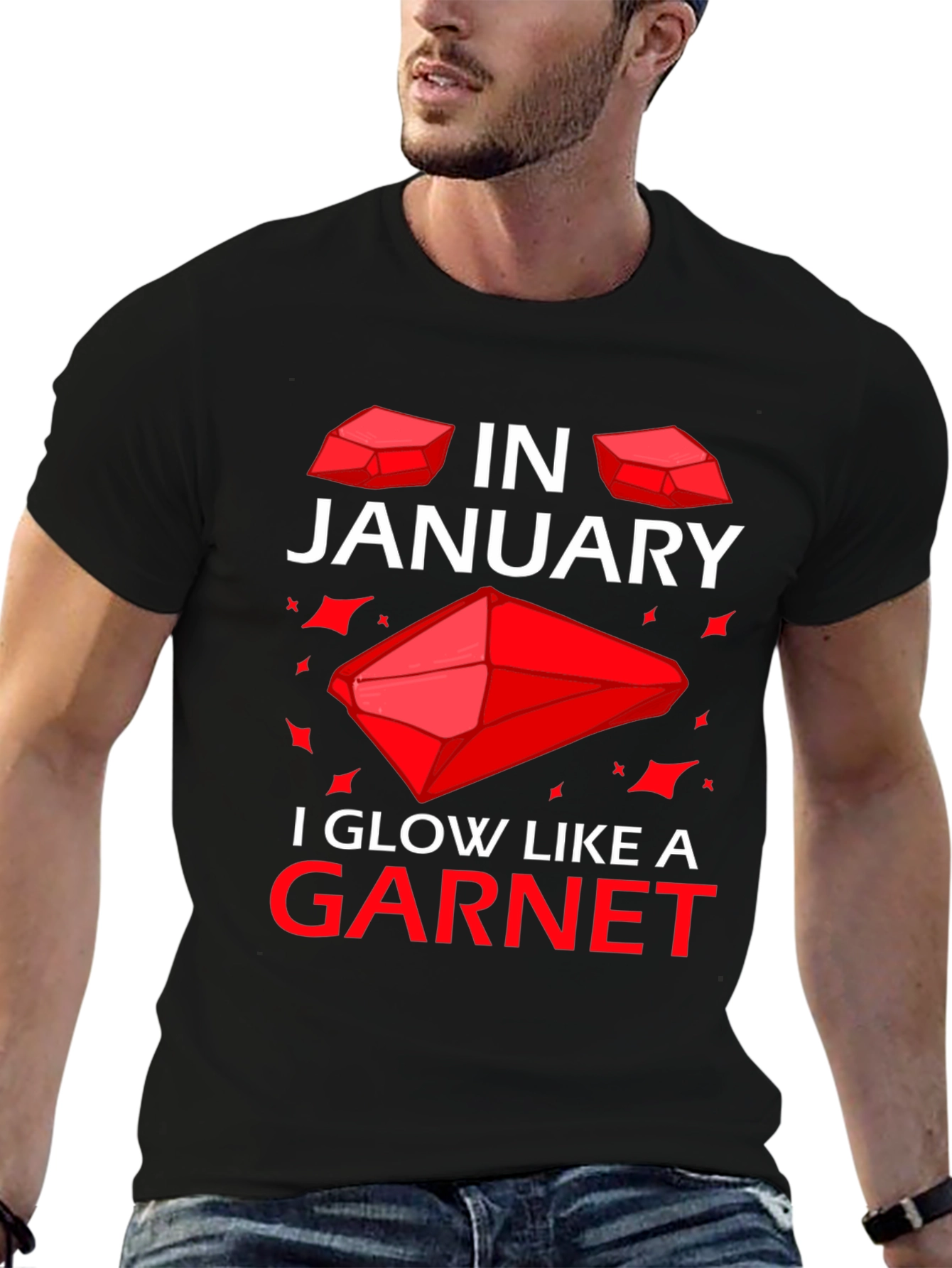 January Garnet T-Shirt - Birthday Gemstone Tee