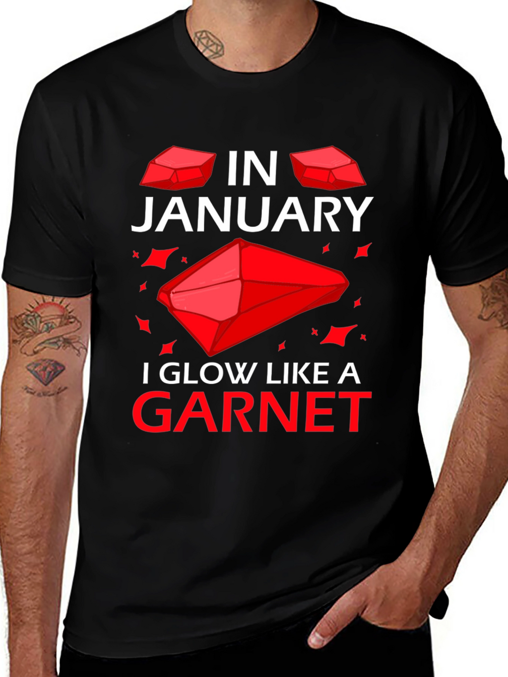January Garnet T-Shirt - Birthday Gemstone Tee