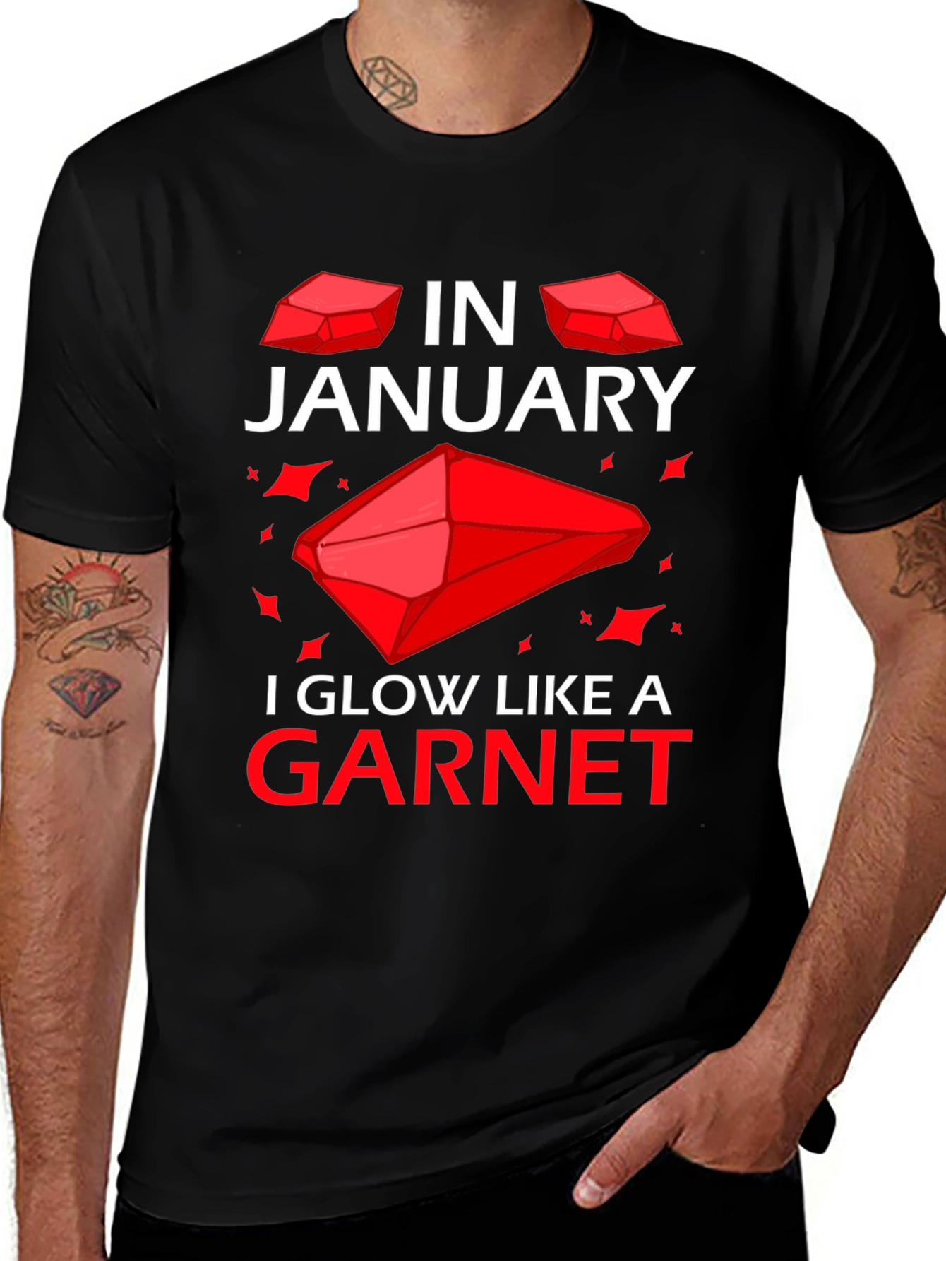 January Garnet T-Shirt - Birthday Gemstone Tee