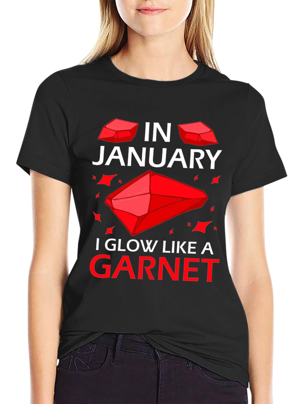 January Garnet T-Shirt - Birthday Gemstone Tee