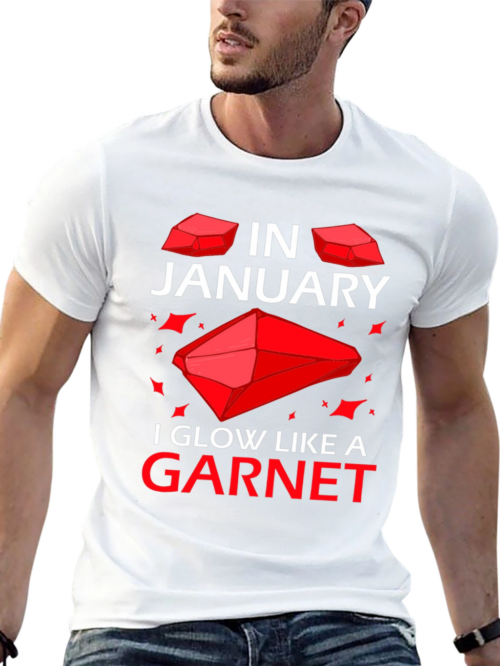 January Garnet T-Shirt - Birthday Gemstone Tee