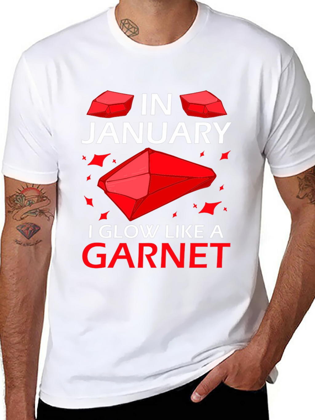 January Garnet T-Shirt - Birthday Gemstone Tee