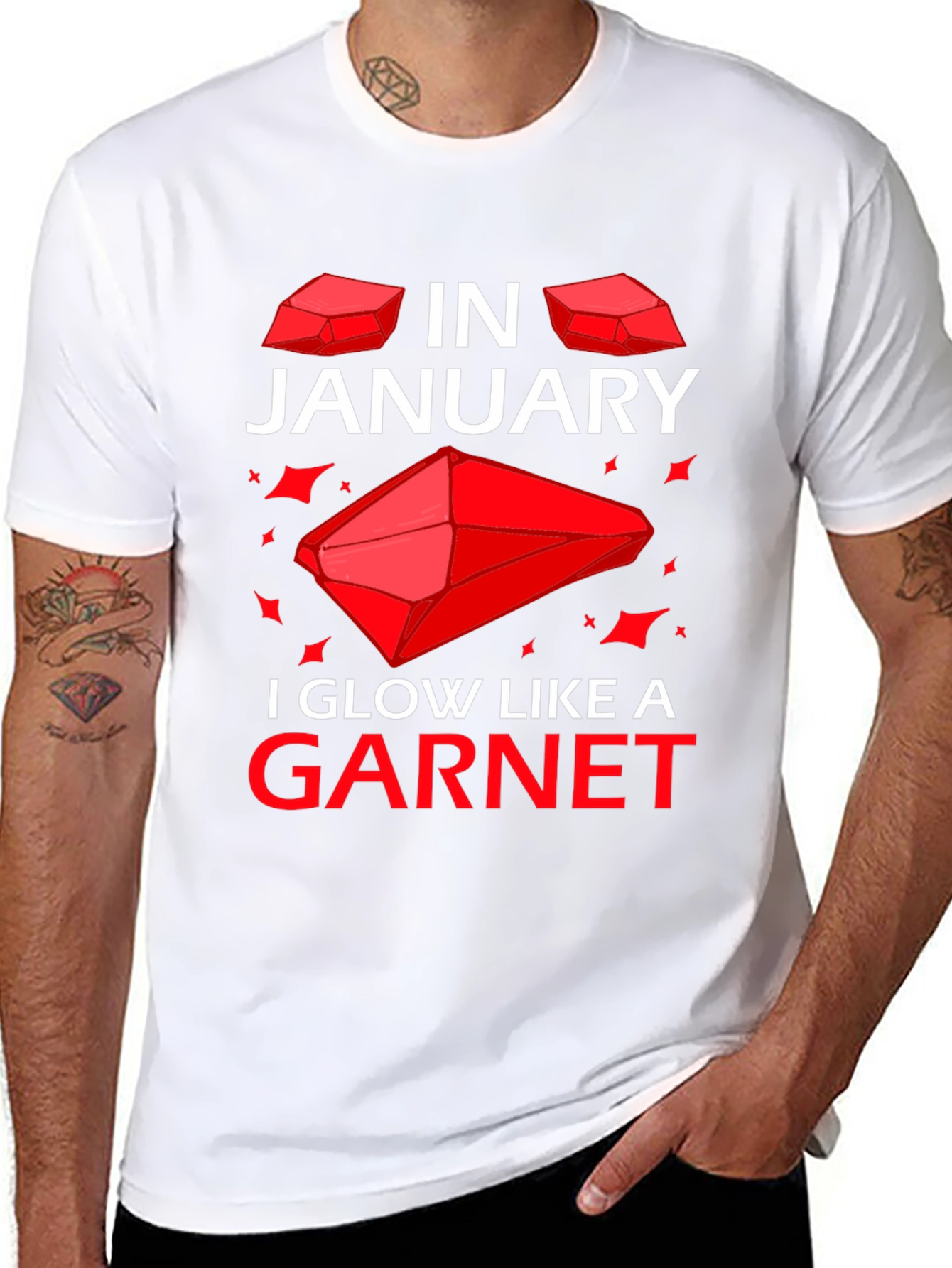 January Garnet T-Shirt - Birthday Gemstone Tee