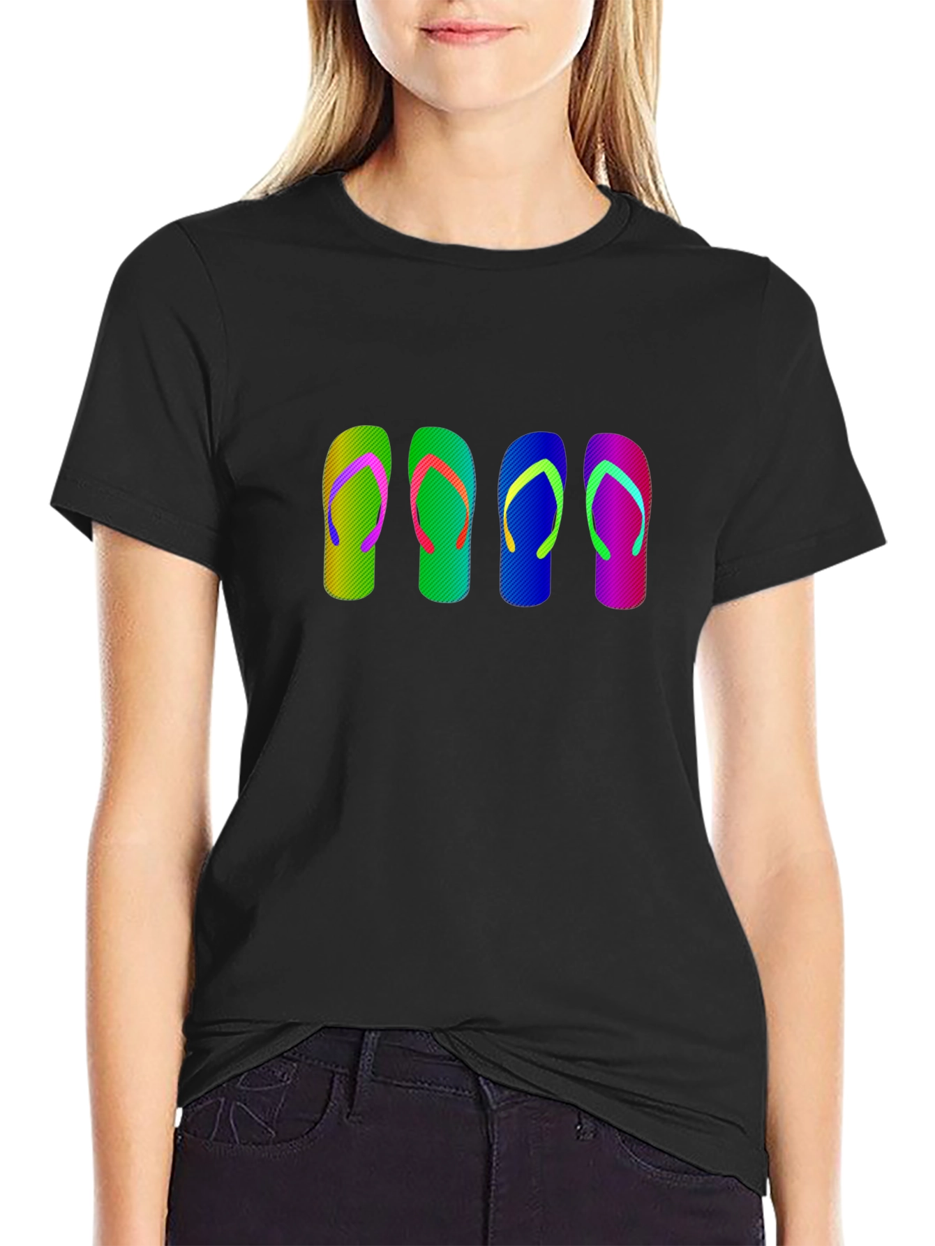 Colorful Flip Flop Graphic T-Shirt