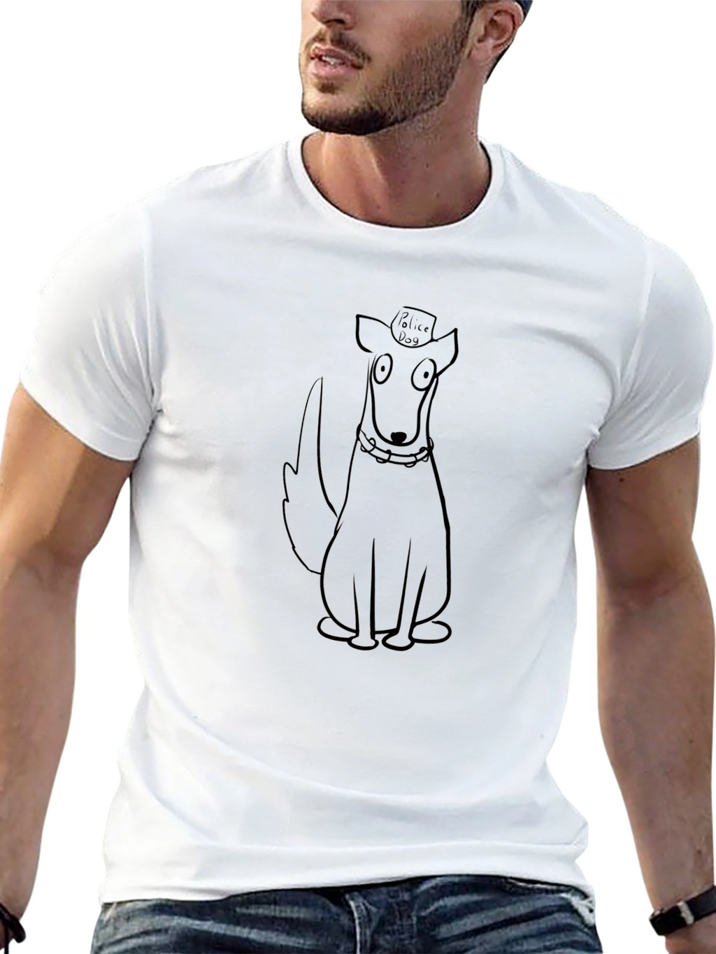 Cartoon Dog T-Shirt - Police Dog Design