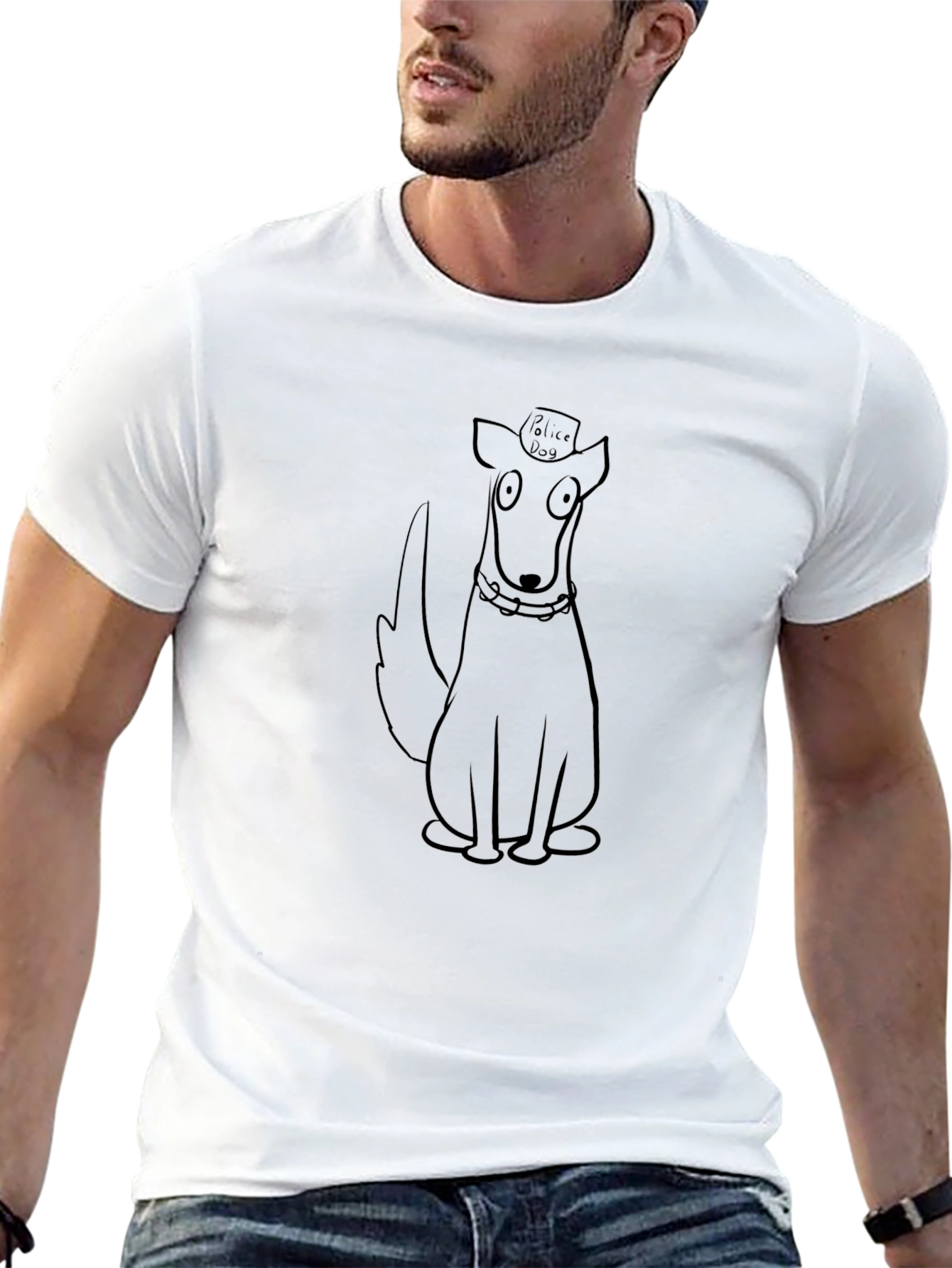 Cartoon Dog T-Shirt - Police Dog Design