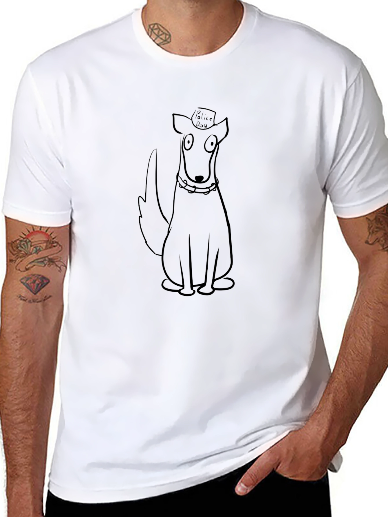 Cartoon Dog T-Shirt - Police Dog Design