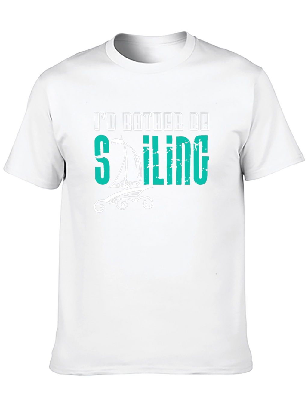 Id Rather Be Sailing Black T-Shirt