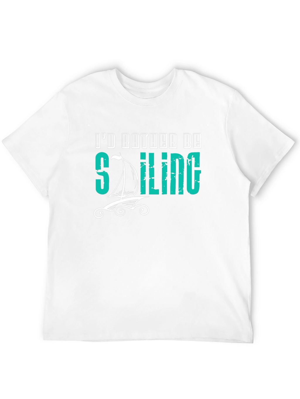 Id Rather Be Sailing Black T-Shirt