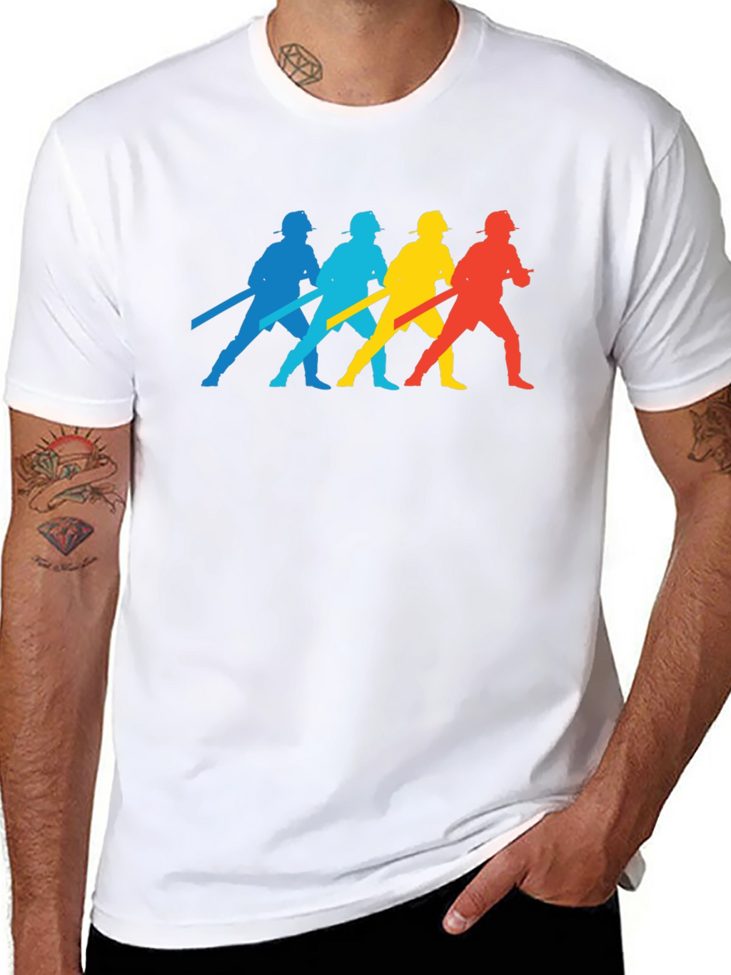 Firefighter Silhouette T-Shirt - Black