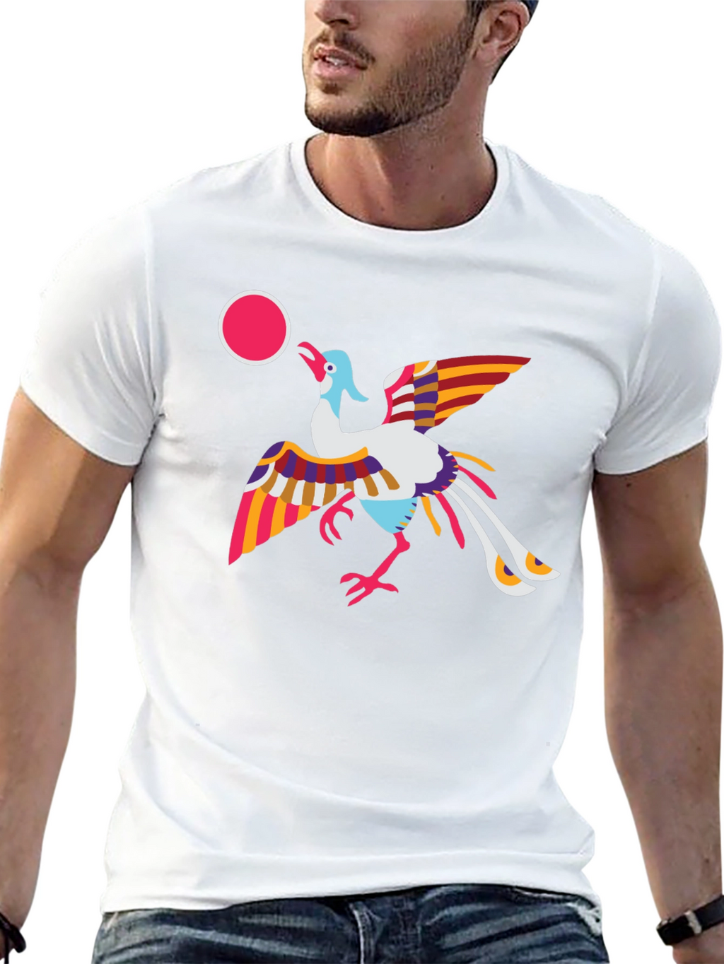 Vibrant Bird Graphic Tee - Stylish & Unique