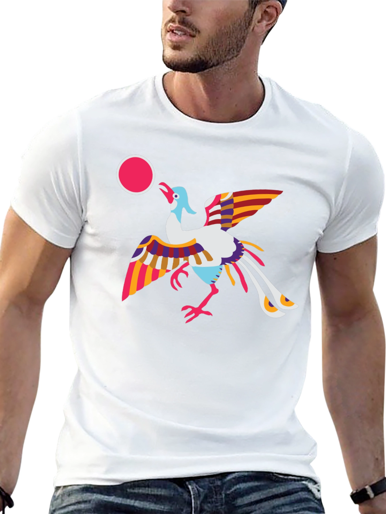Vibrant Bird Graphic Tee - Stylish & Unique