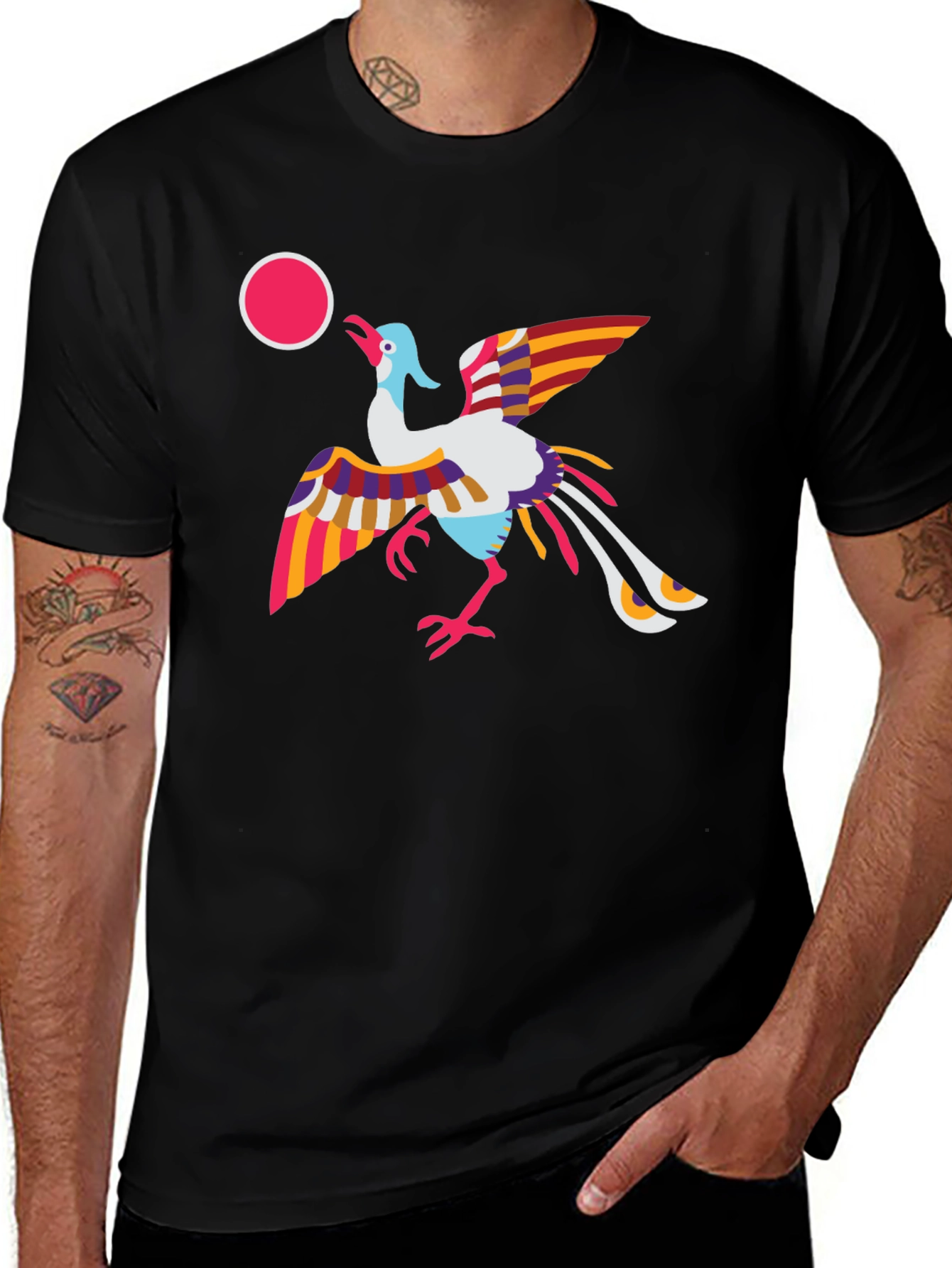 Vibrant Bird Graphic Tee - Stylish & Unique