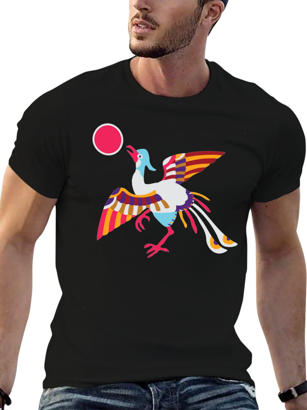 Vibrant Bird Graphic Tee - Stylish & Unique