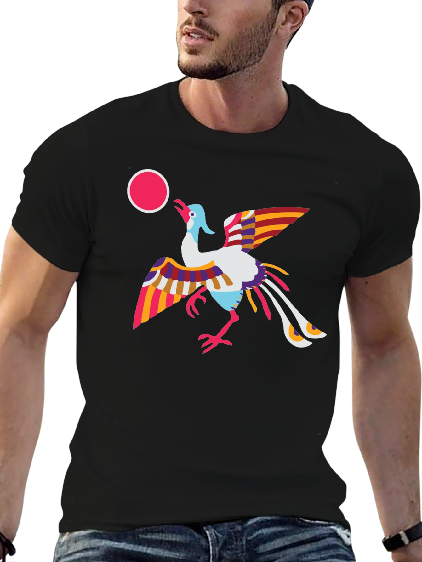 Vibrant Bird Graphic Tee - Stylish & Unique