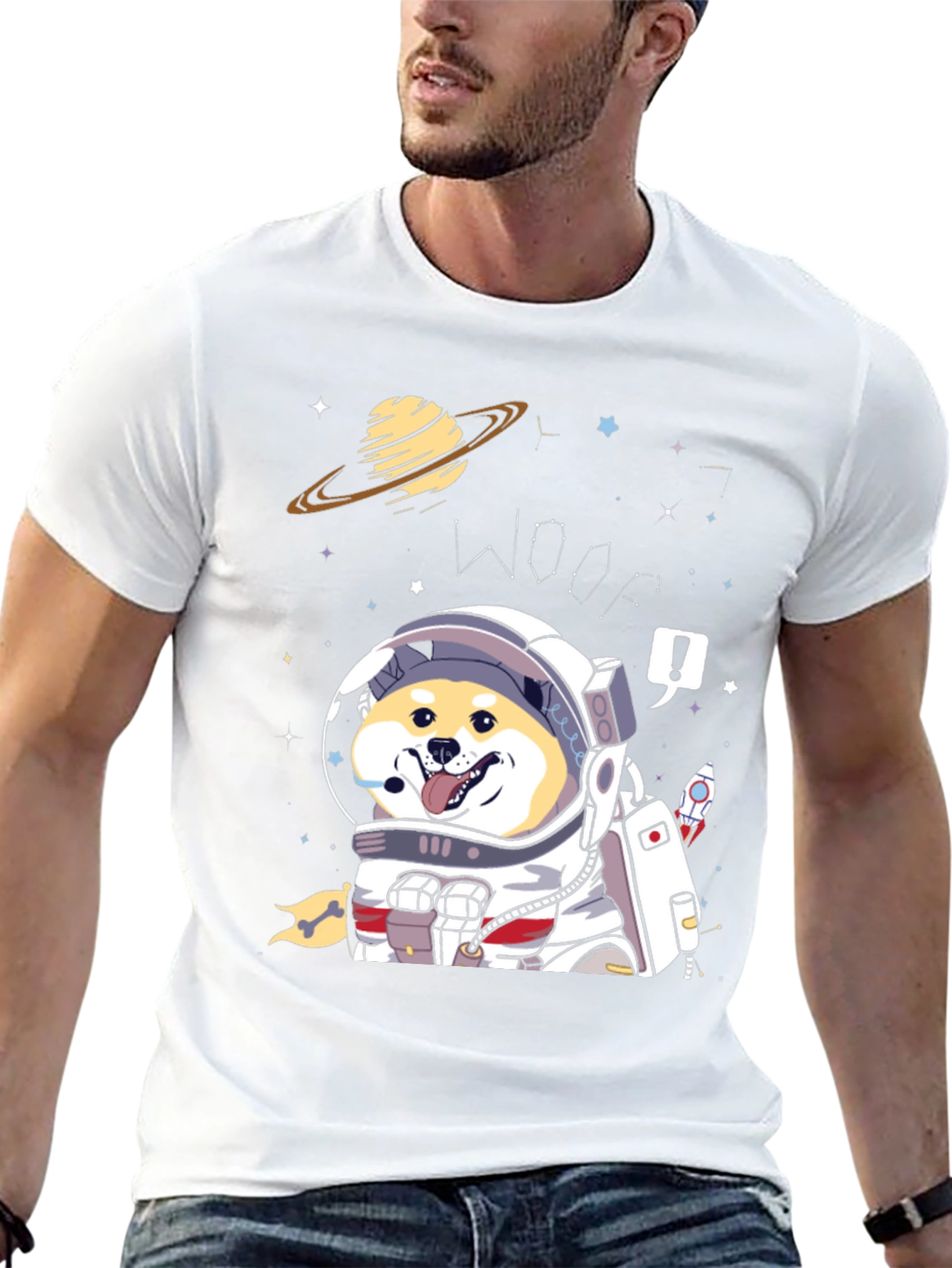 Shiba Inu Astronaut T-Shirt – Cute Space Dog Graphic Tee