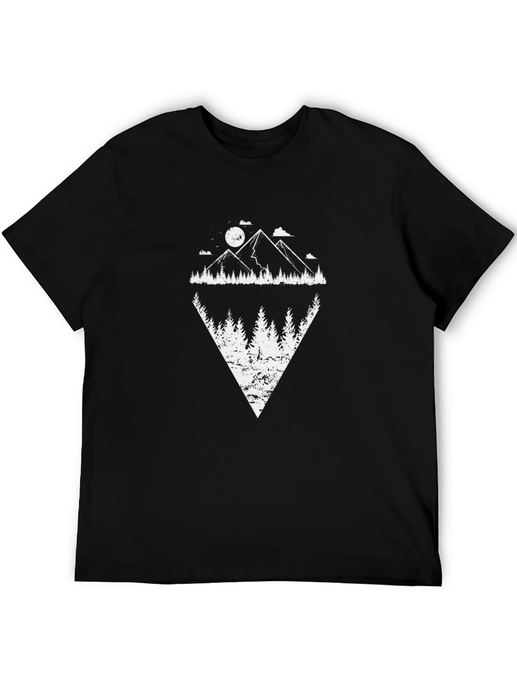 Mountain Reflection Graphic Tee - Black