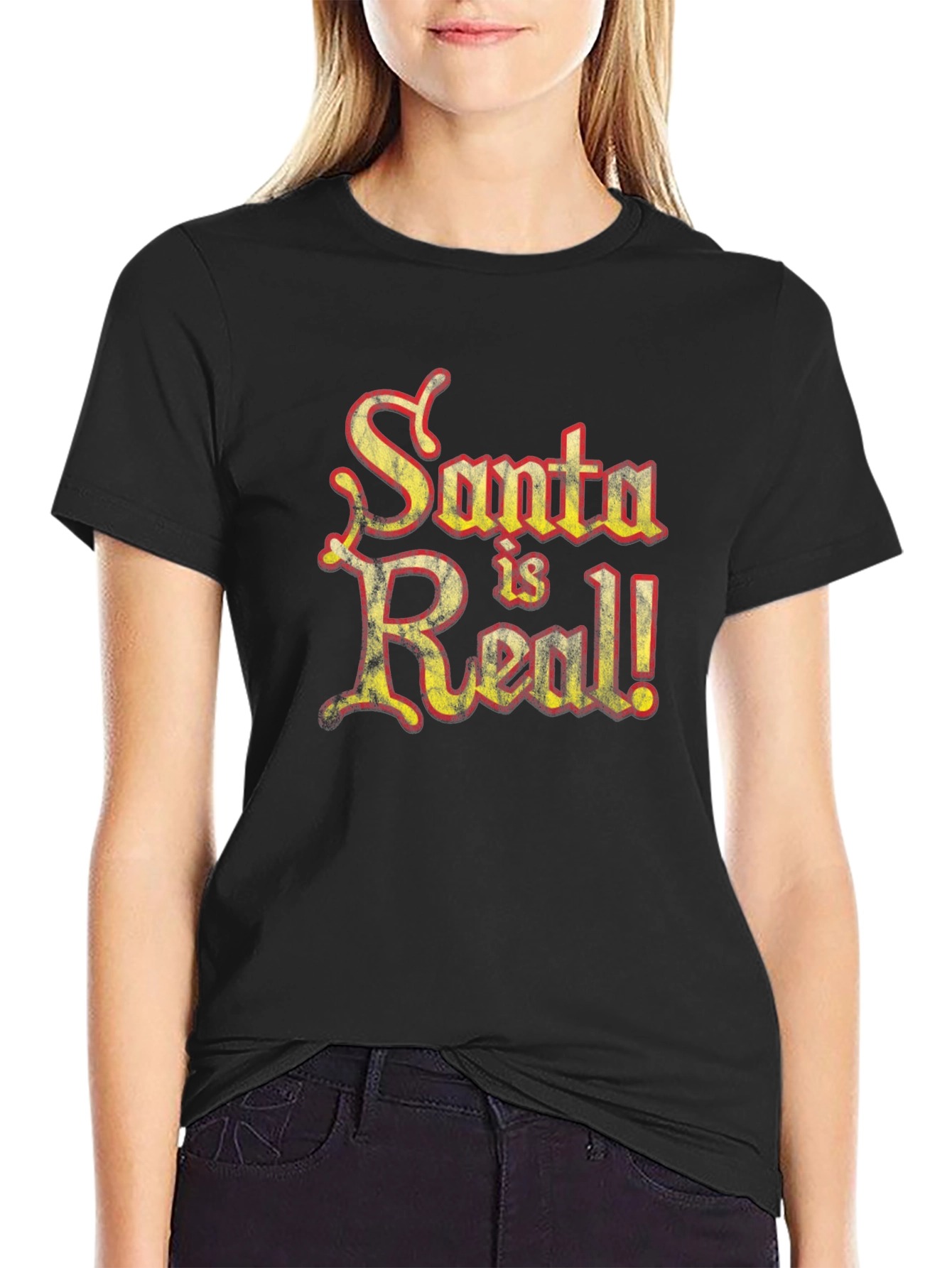 Santa is Real! Novelty Graphic T-Shirt