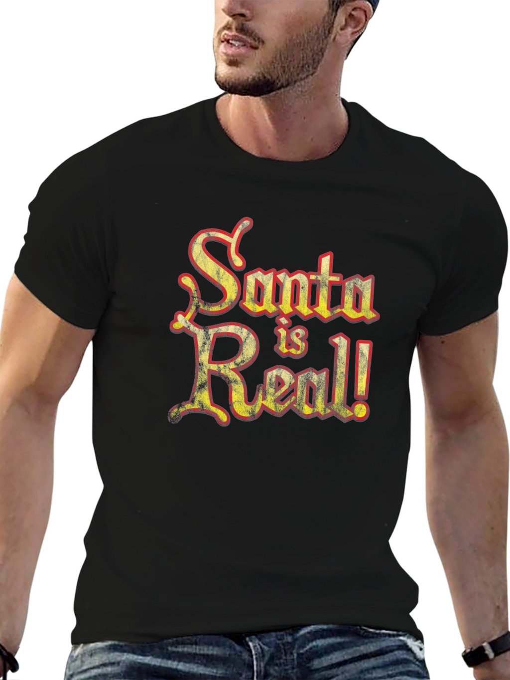 Santa is Real! Novelty Graphic T-Shirt