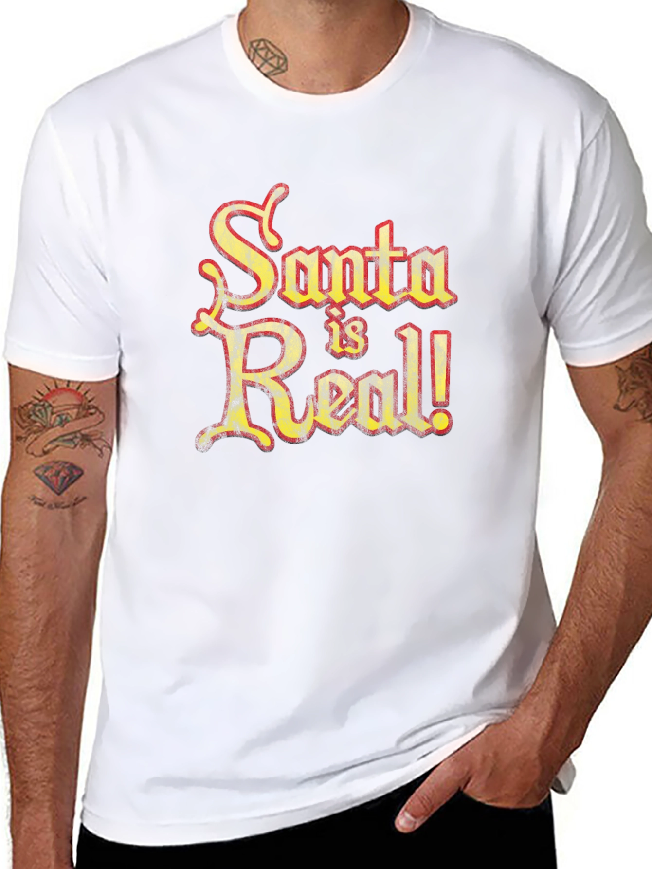 Santa is Real! Novelty Graphic T-Shirt