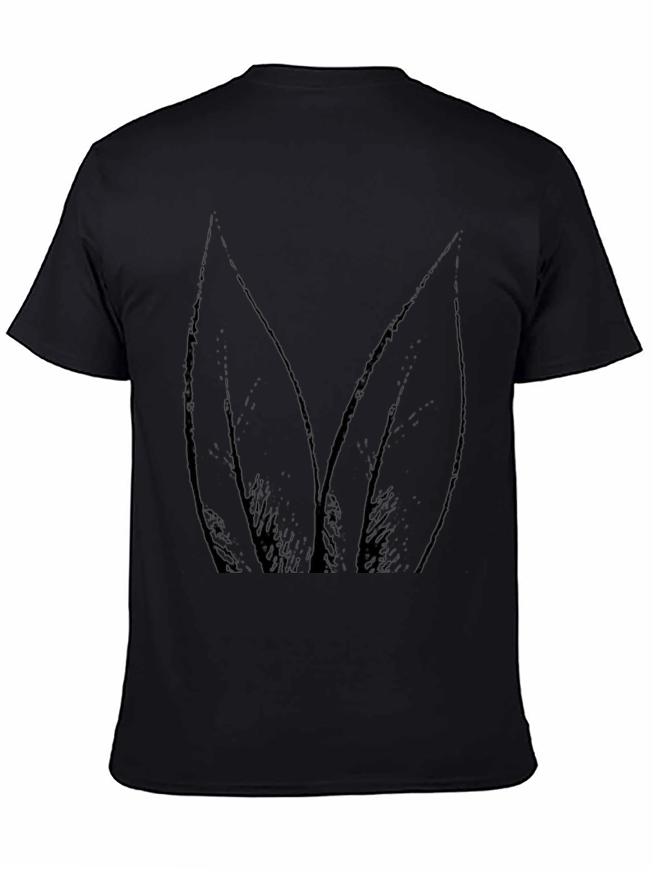 Bunny Ears Graphic Tee - Soft Black Cotton Casual Top