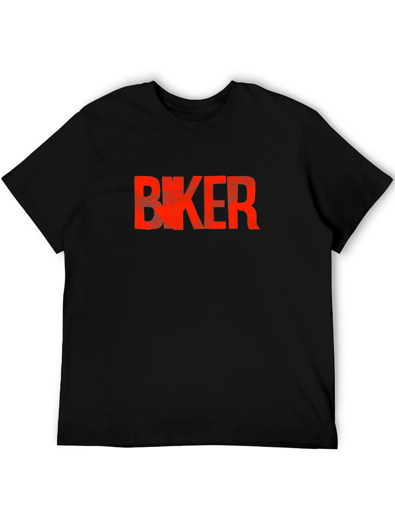 Biker Graphic T-Shirt - Bold Red Print on Black