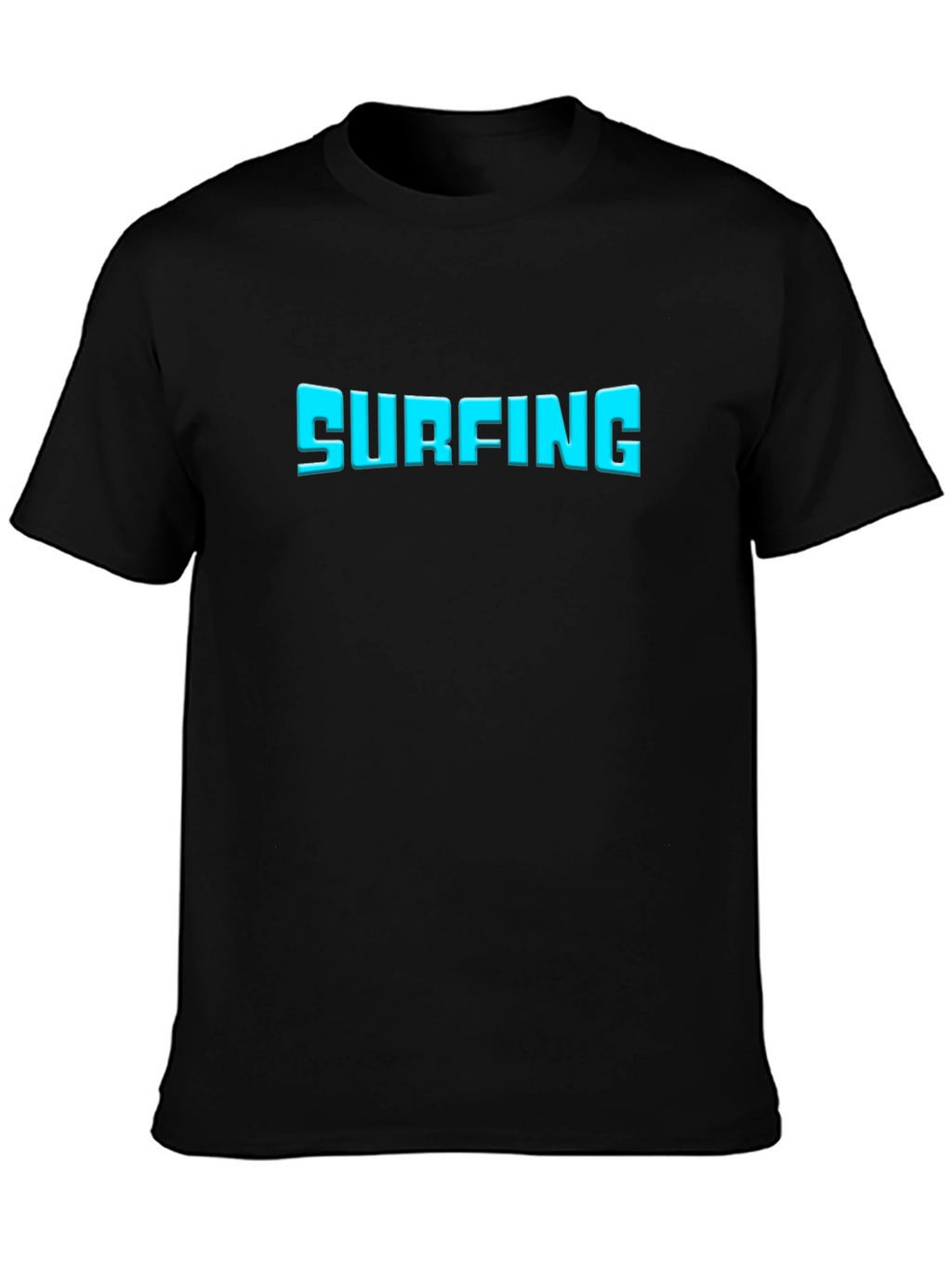 Surfing Graphic Tee - Black Cotton T-Shirt