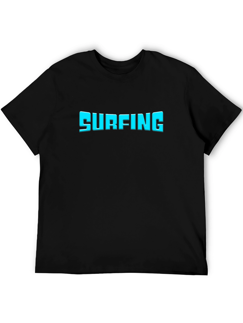 Surfing Graphic Tee - Black Cotton T-Shirt