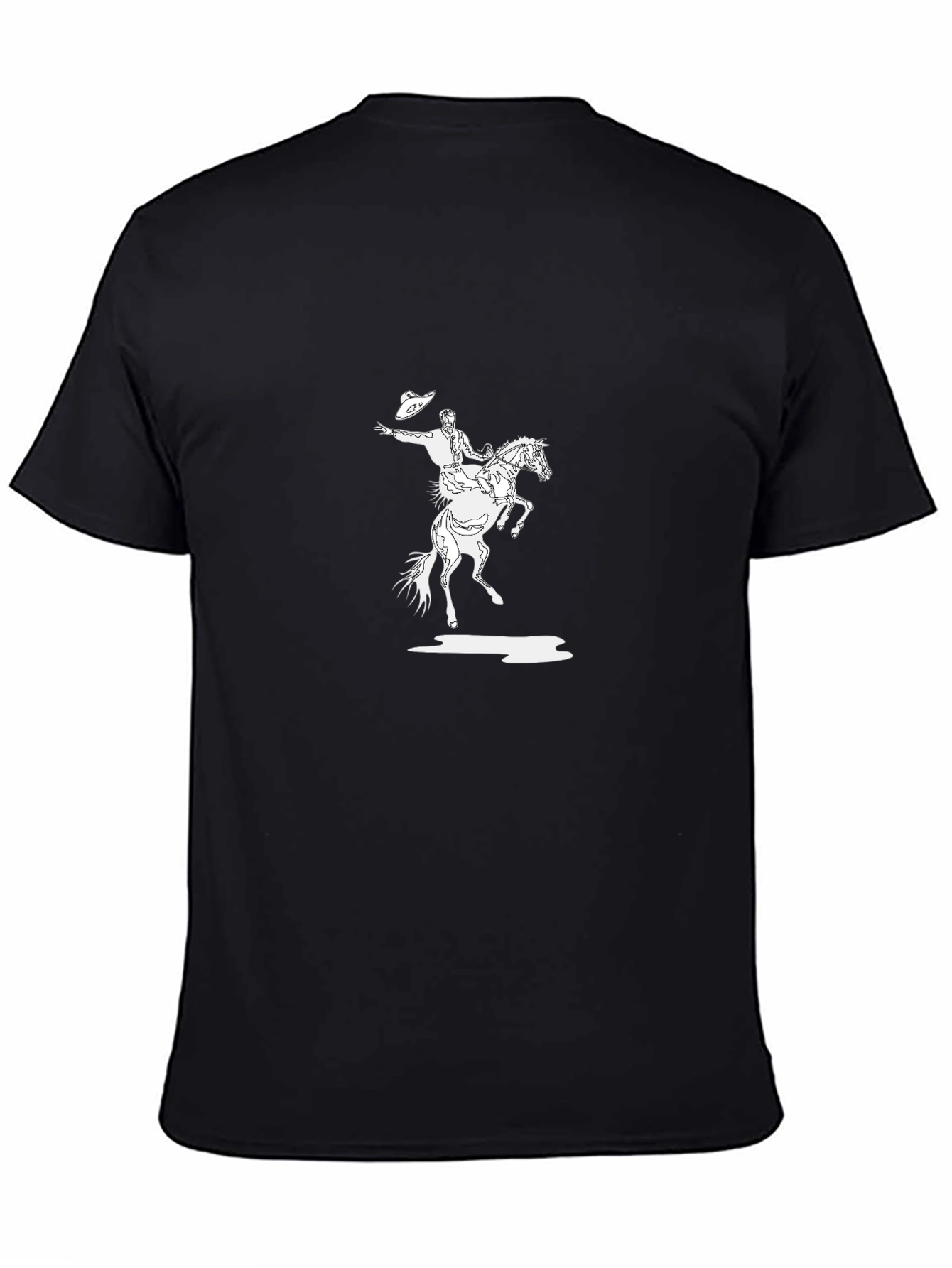 Black T-Shirt with Cowboy Graphic