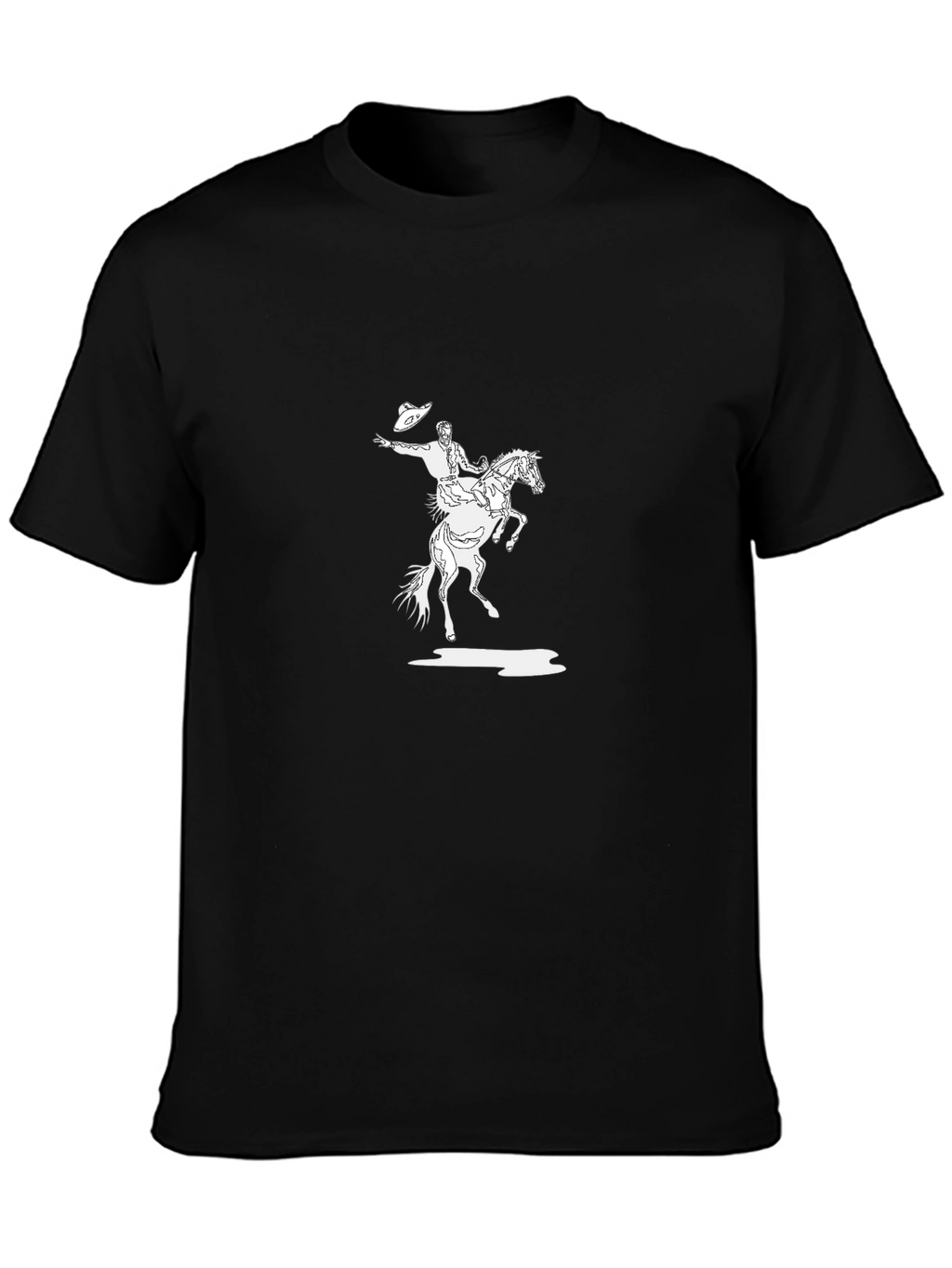 Black T-Shirt with Cowboy Graphic
