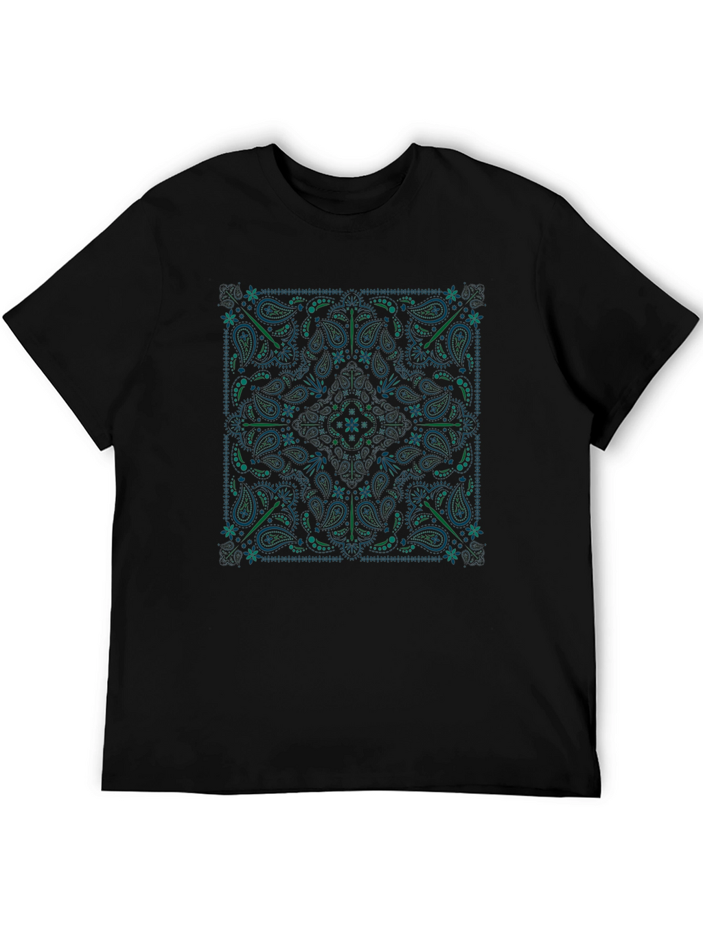 Black Bandana Paisley Graphic T-Shirt