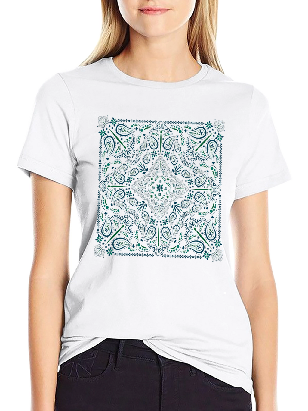 Black Bandana Paisley Graphic T-Shirt
