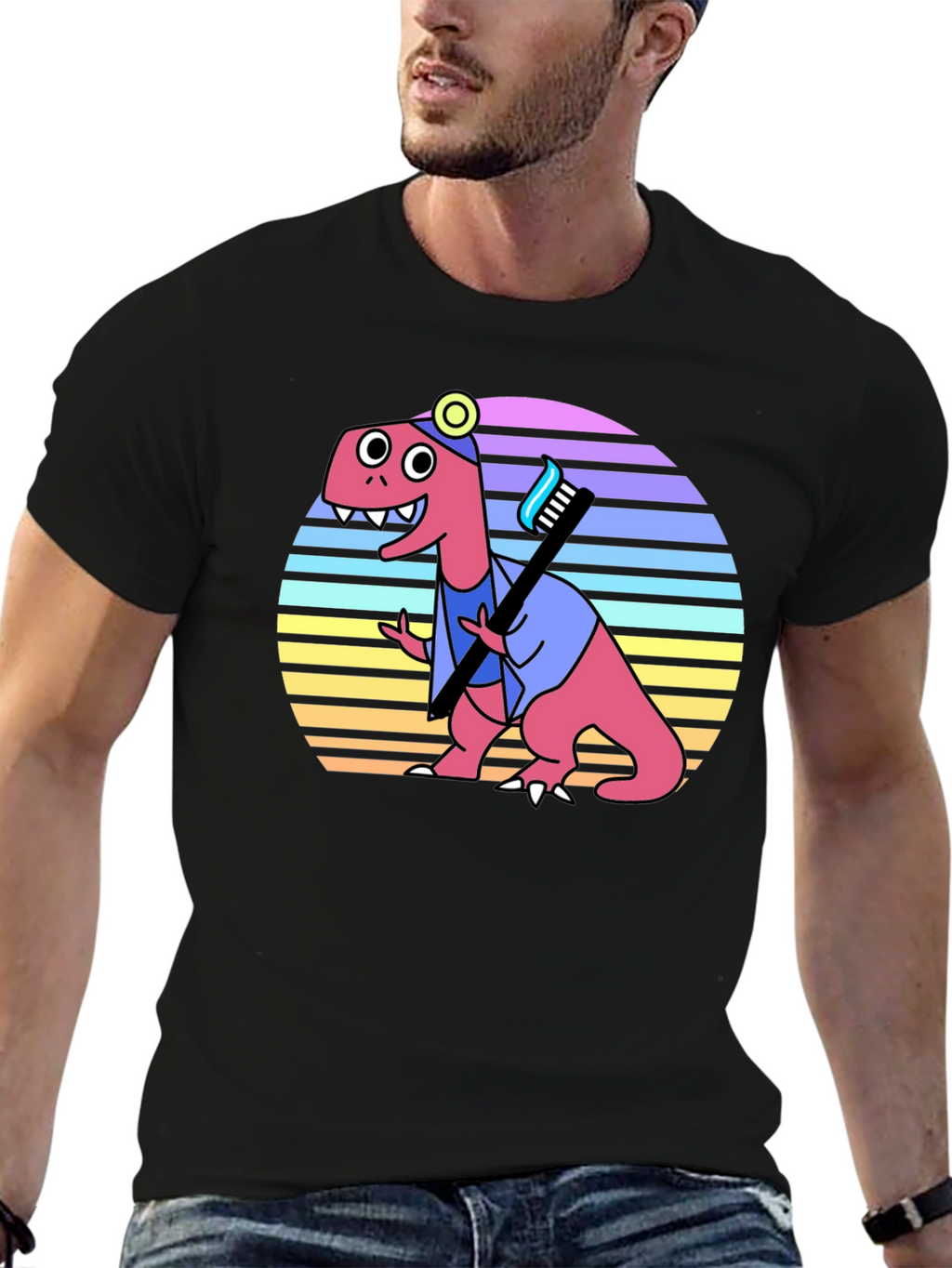 Dino Dentist T-Shirt - Novelty Graphic Tee