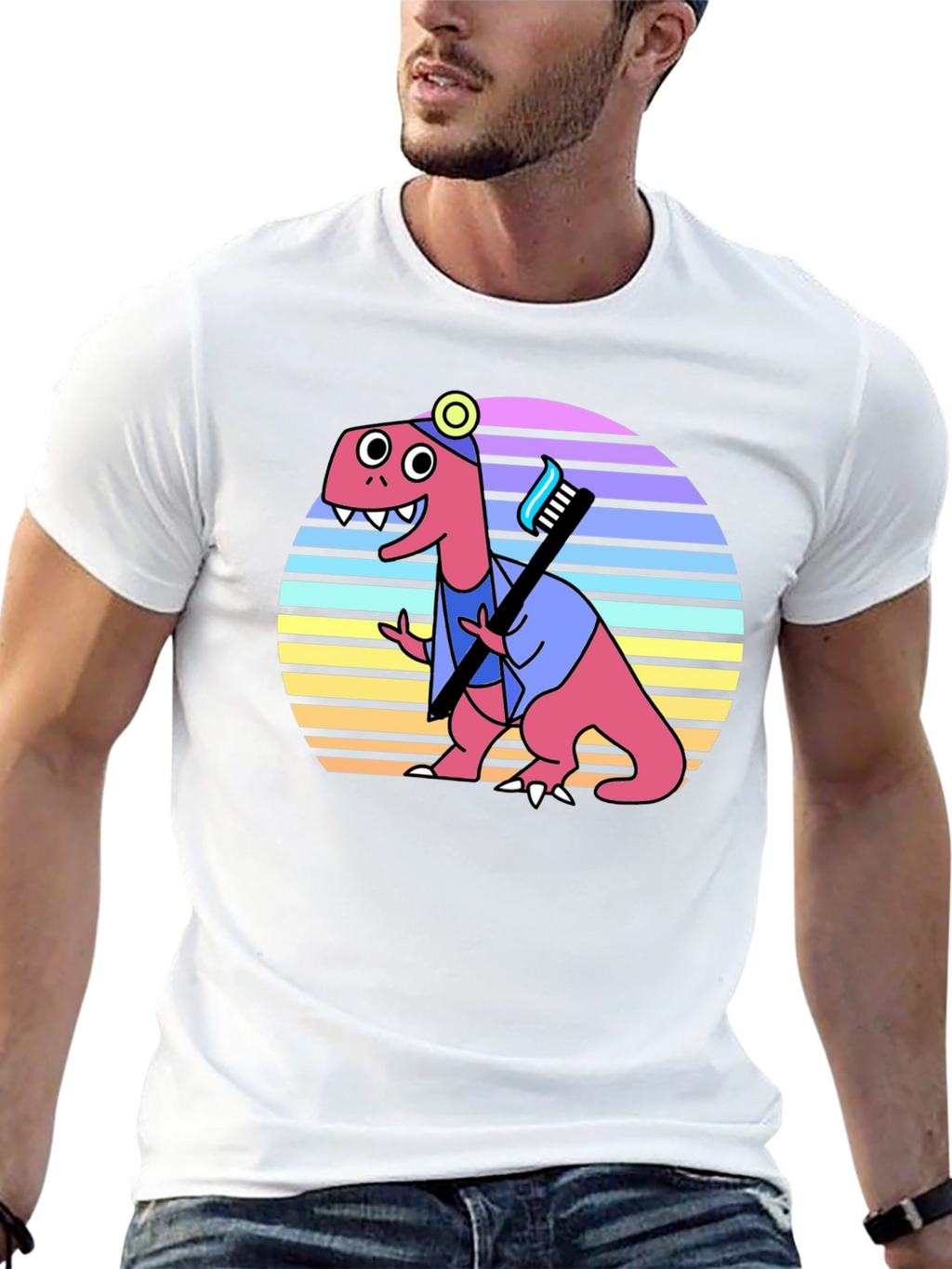 Dino Dentist T-Shirt - Novelty Graphic Tee