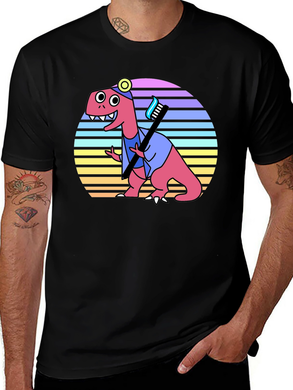 Dino Dentist T-Shirt - Novelty Graphic Tee