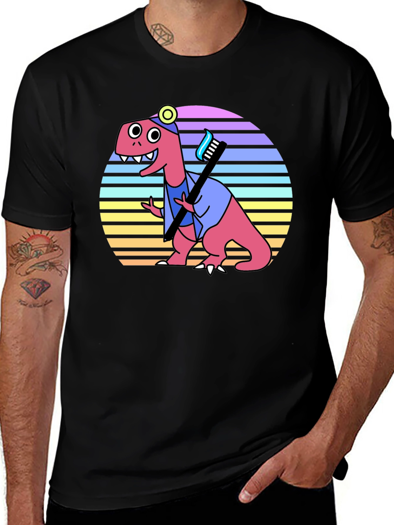 Dino Dentist T-Shirt - Novelty Graphic Tee
