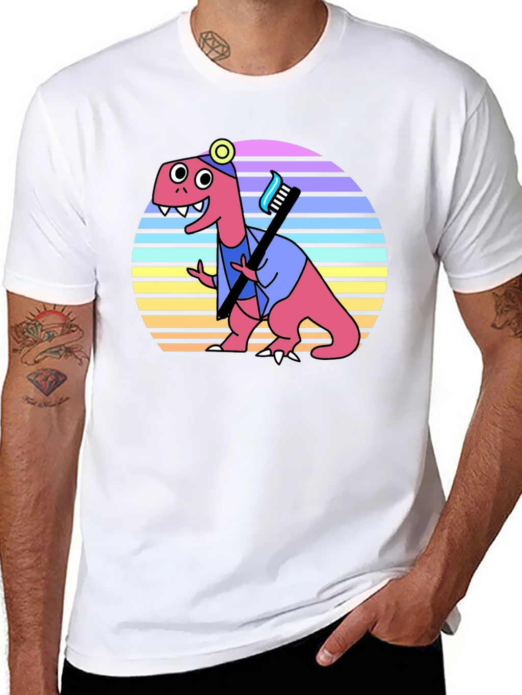 Dino Dentist T-Shirt - Novelty Graphic Tee