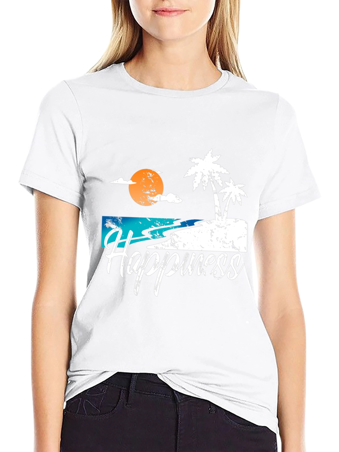 Happiness Island Graphic T-Shirt -  Casual Wear